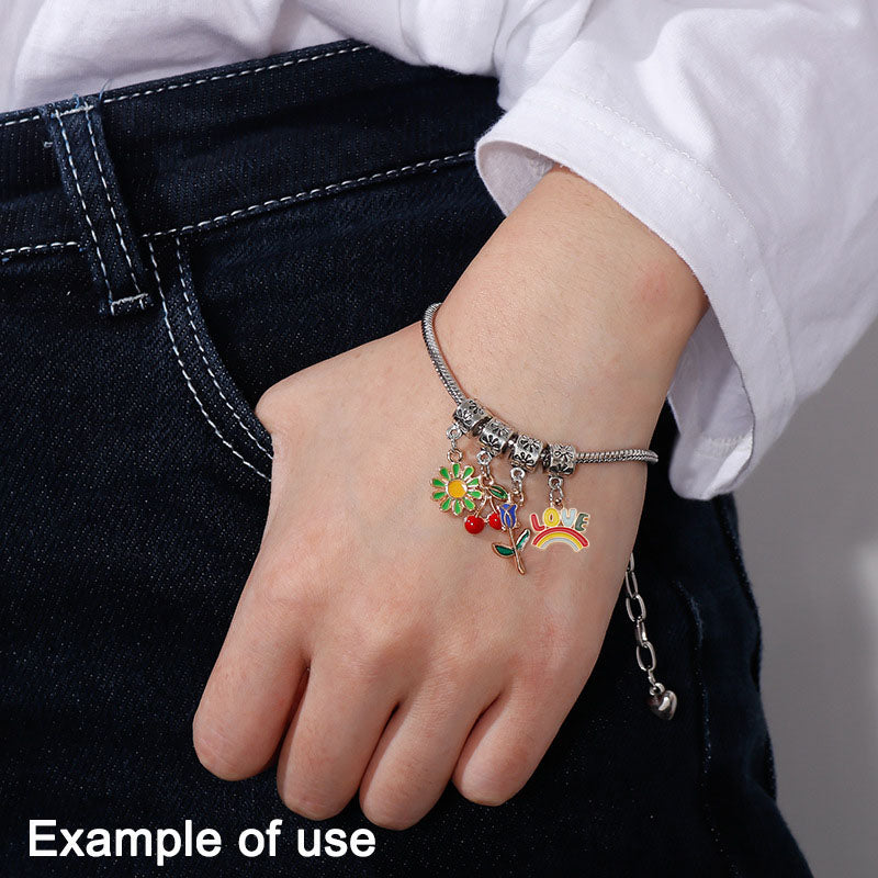 10Pcs Quality Plated Rainbow Charm LOVE Letter Pendant Alloy Jewelry Accessory for Earrings Necklace Bracelet Making DIY Crafts Decor 13x15mm