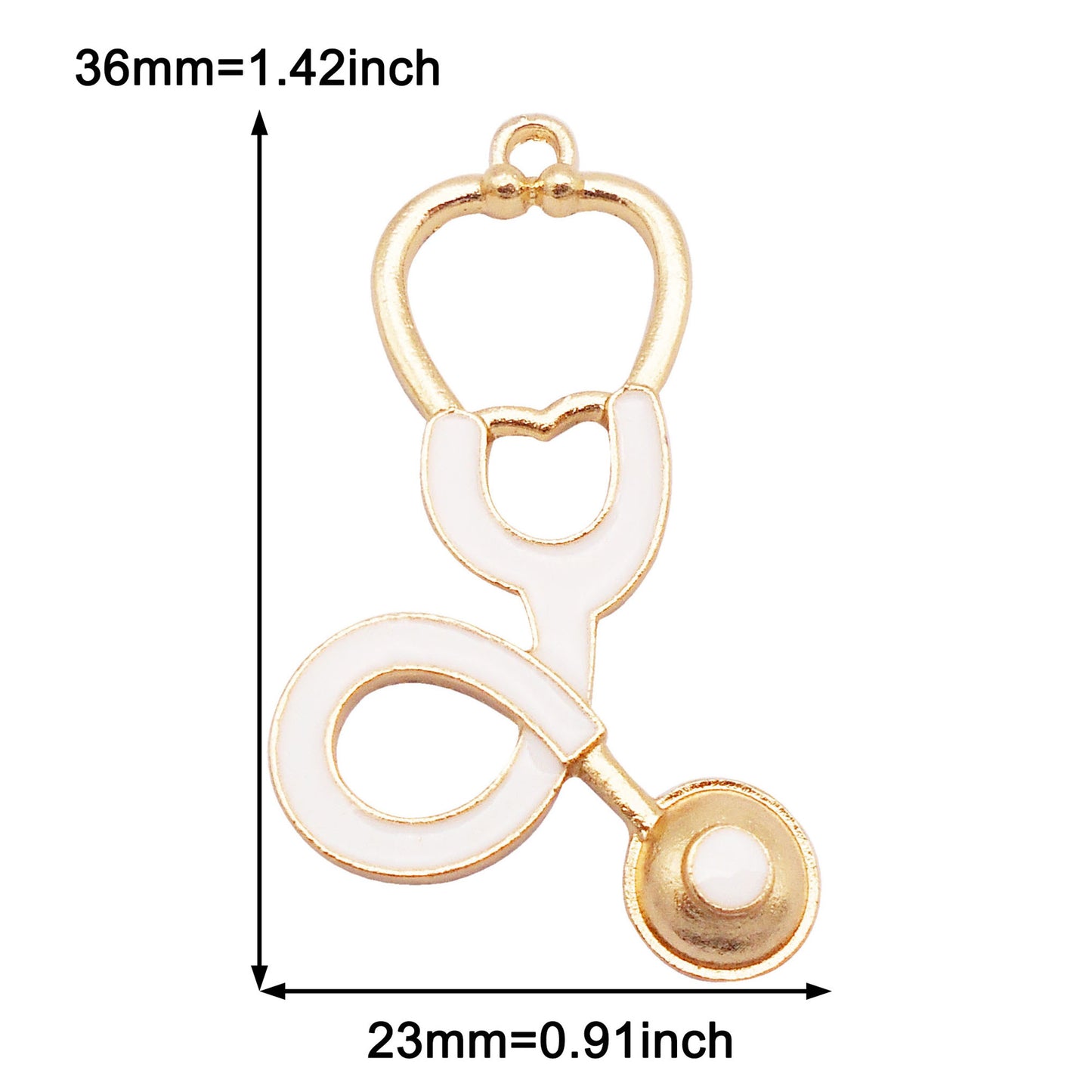 12pcs Quality Plated Doctor Career Series Charm Alloy Stethoscope Thermometer Design Enamel Pendant DIY Jewelry Making Accessory Key Chain Crafts Decor