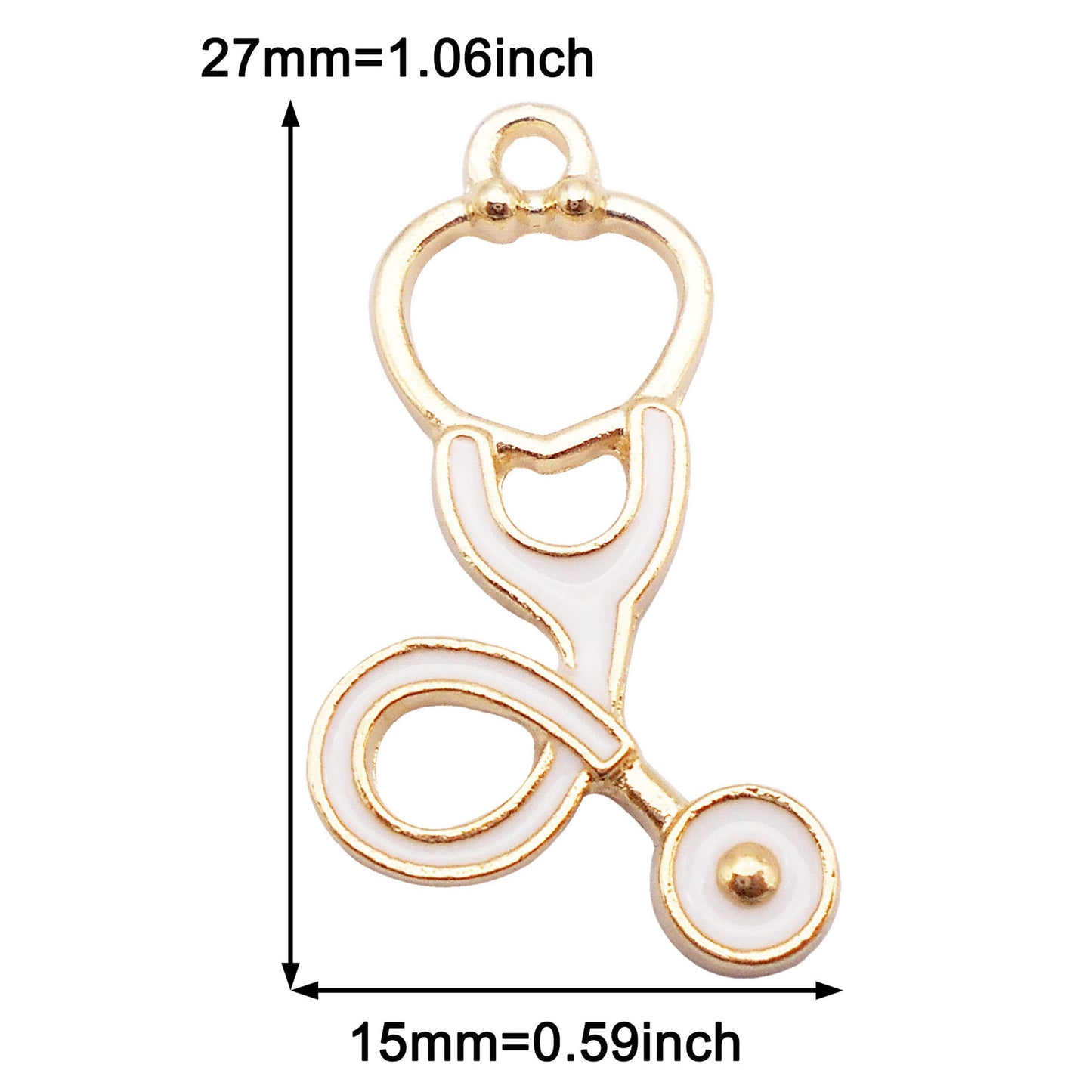 12pcs Quality Plated Doctor Career Series Charm Alloy Stethoscope Thermometer Design Enamel Pendant DIY Jewelry Making Accessory Key Chain Crafts Decor