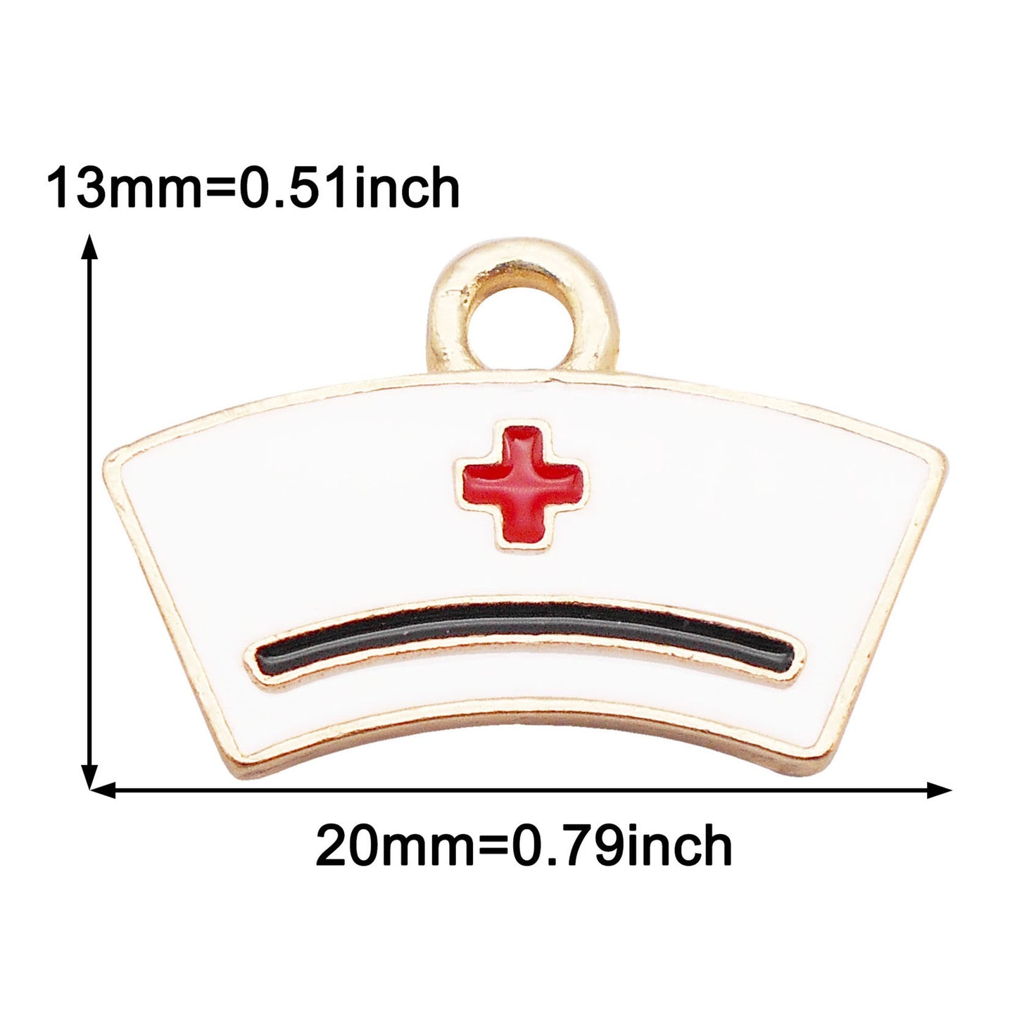 12pcs Quality Plated Doctor Career Series Charm Alloy Stethoscope Thermometer Design Enamel Pendant DIY Jewelry Making Accessory Key Chain Crafts Decor