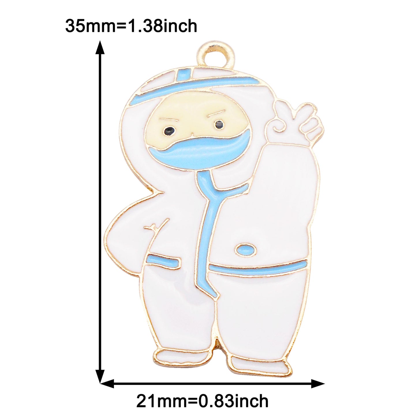 12pcs Quality Plated Doctor Career Series Charm Alloy Stethoscope Thermometer Design Enamel Pendant DIY Jewelry Making Accessory Key Chain Crafts Decor