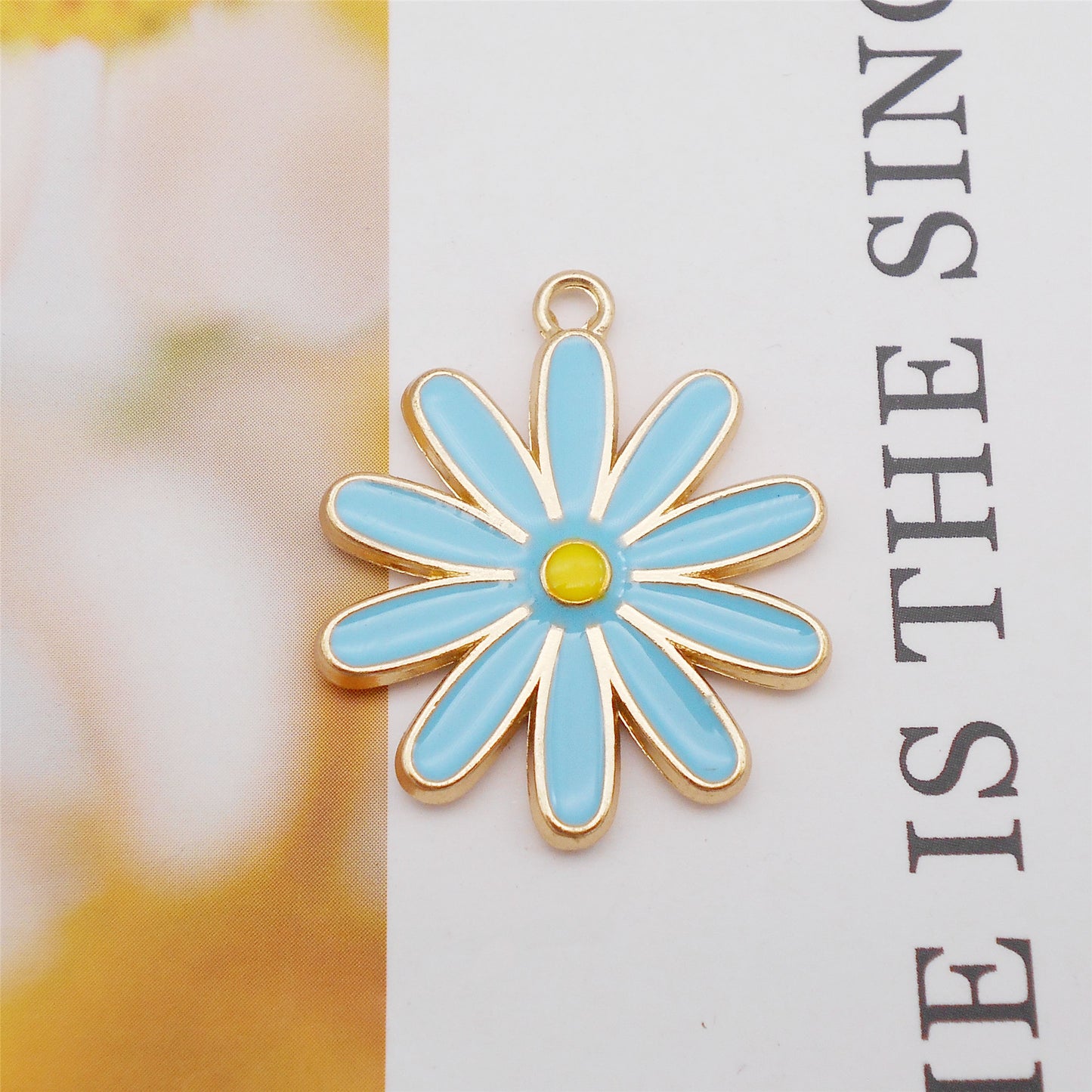 5Pcs Quality Plated Floral Daisy Charm 29x25mm Alloy Flower Pendant DIY Jewelry Making Accessory Crafts Phone Chain Key Chain Decor