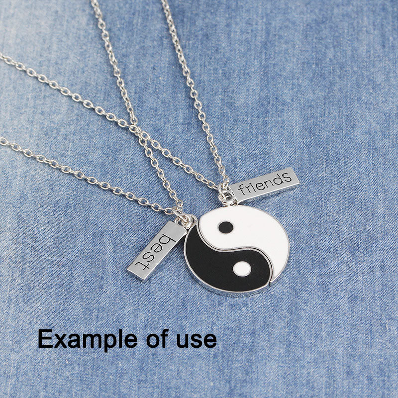 3 Sets Tai Chi Yin Yang Charm Chinese Taoist Symbol Design Zen Yin Yang Pendant Couple Jewelry Making Accessory Necklace Bracelet Decor
