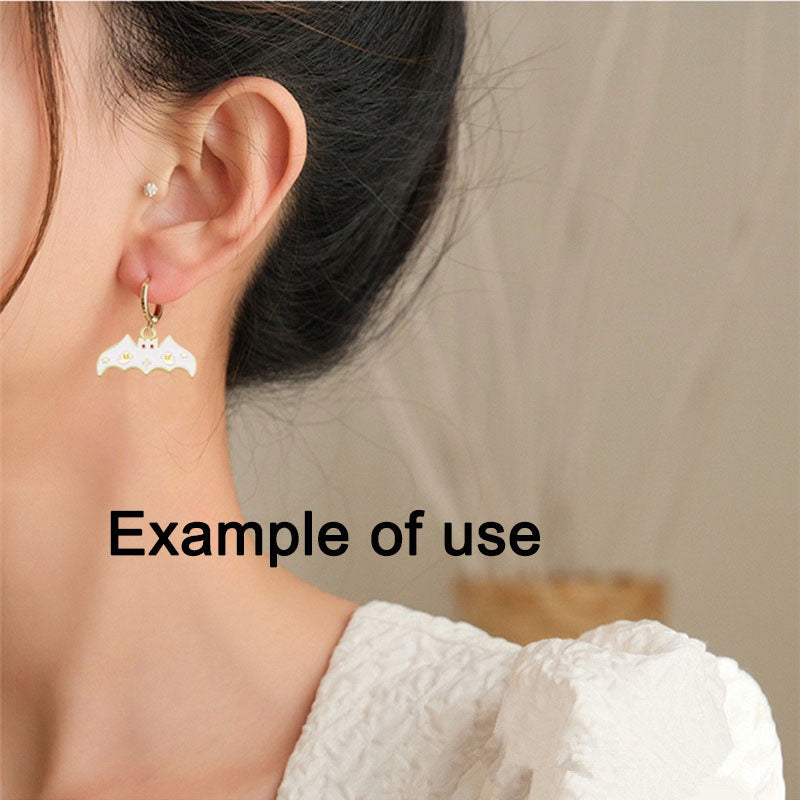 5pcs 25x13mm Enamel Halloween Bat Charm Alloy Jewelry Making Accessory Necklace Bracelet Dangle Decor