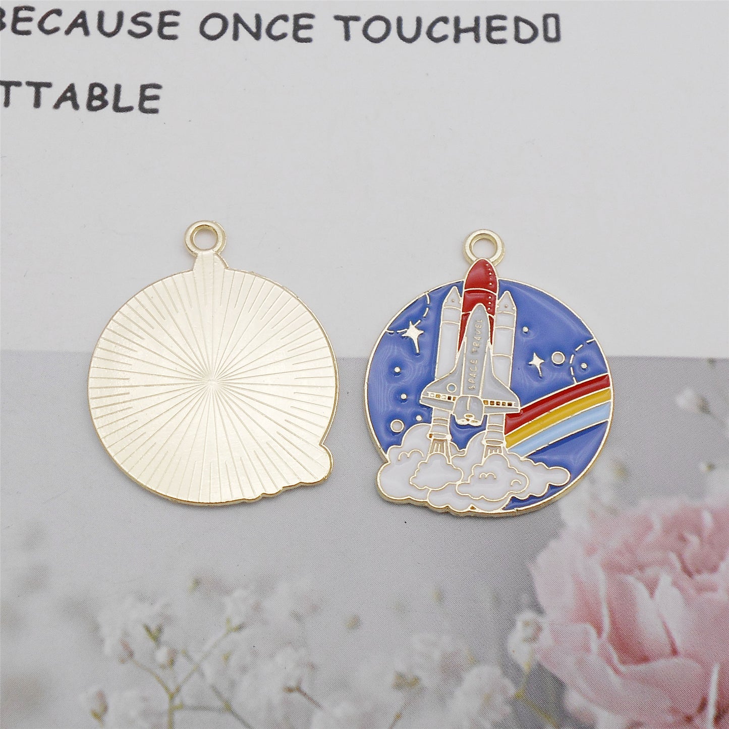 Enamel Space Astronaut Charm Planet Moon Landing Design Alloy Pendant DIY Making Accessory Jewelry Necklace Bracelet Decor