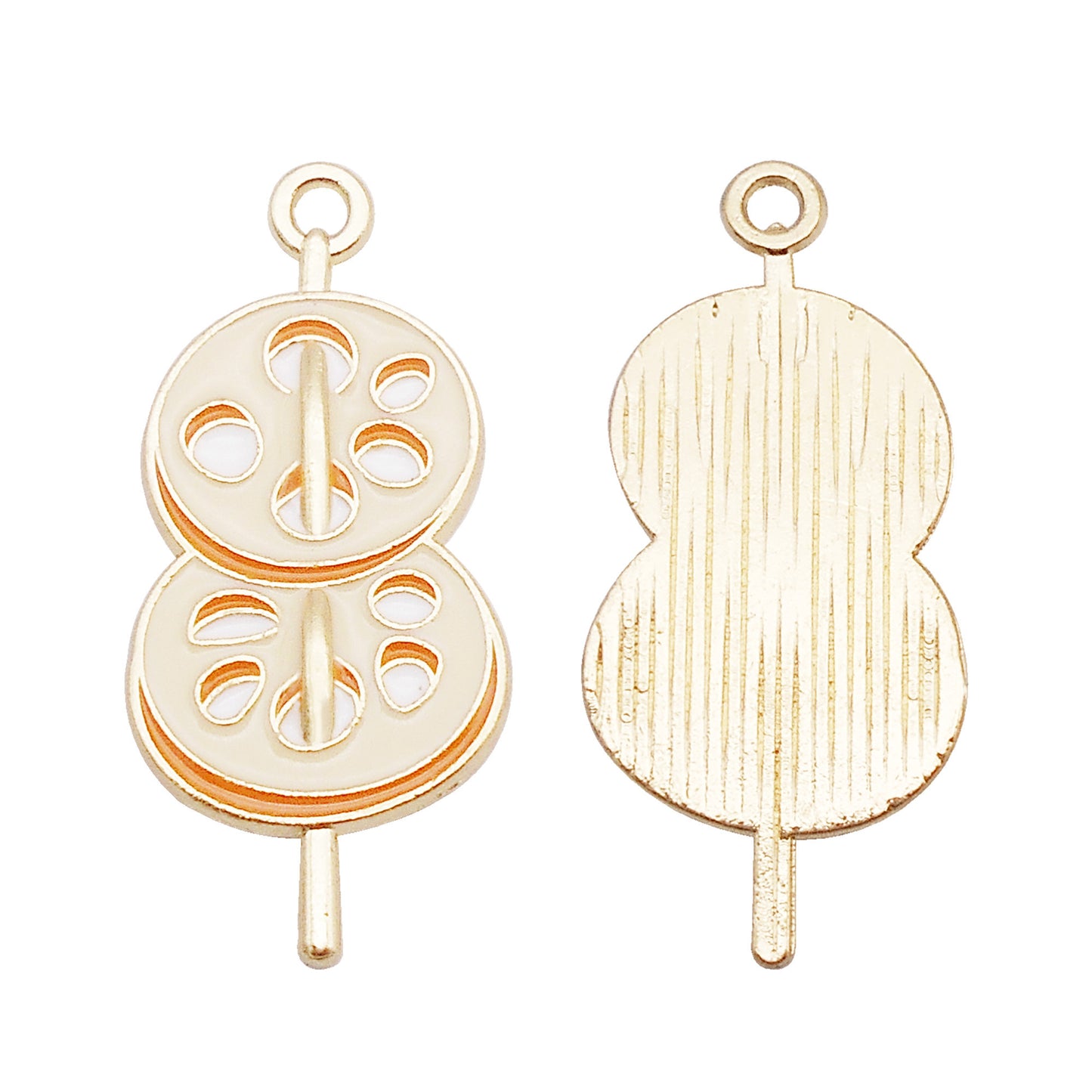 4Pcs Enamel Alloy Charm BBQ Sausage Lotus Root Slice Grilled Fish Design DIY Crafts Decor Jewelry Necklace Bracelet Earrings Pendant Accessory
