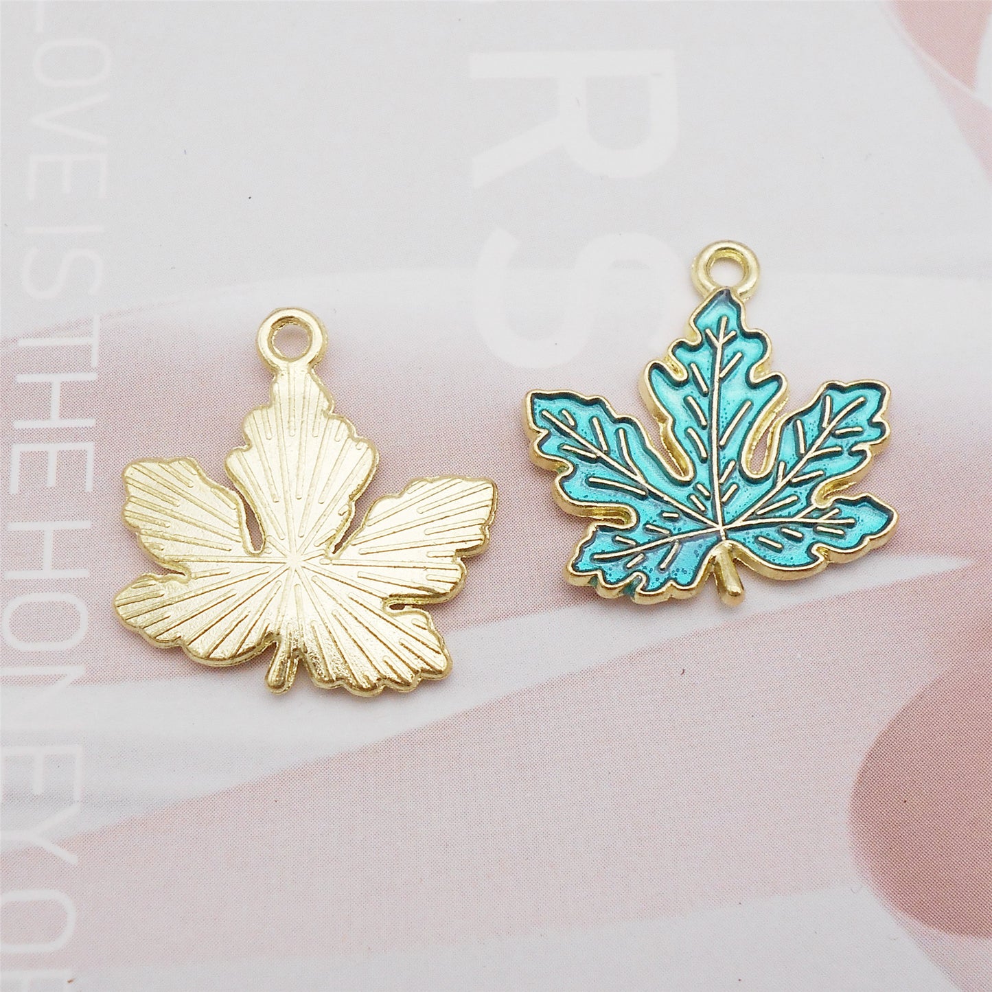 10Pcs 20x21mm Enamel Maple Leaf Charm Alloy DIY Jewelry Pendant Accessory Crafts Phone Chain Key Ring Decor Supplies