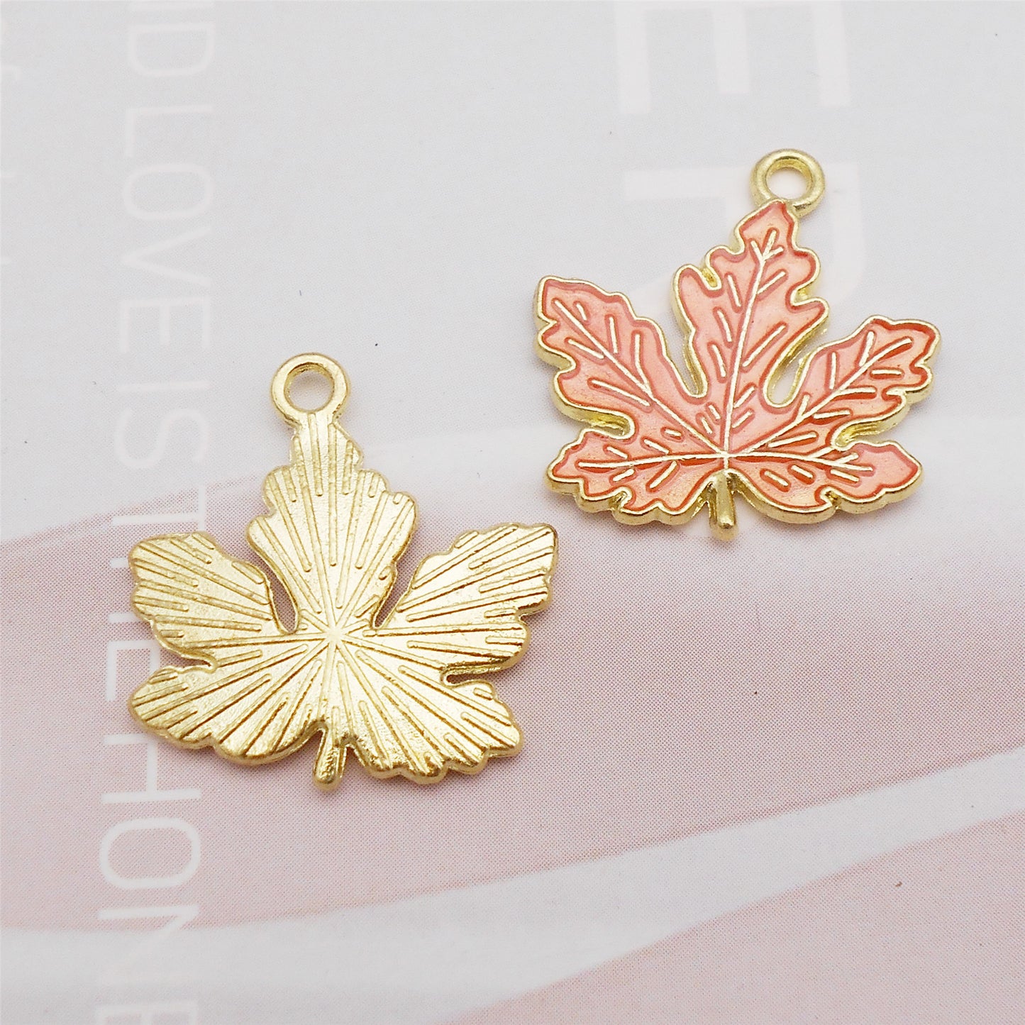 10Pcs 20x21mm Enamel Maple Leaf Charm Alloy DIY Jewelry Pendant Accessory Crafts Phone Chain Key Ring Decor Supplies