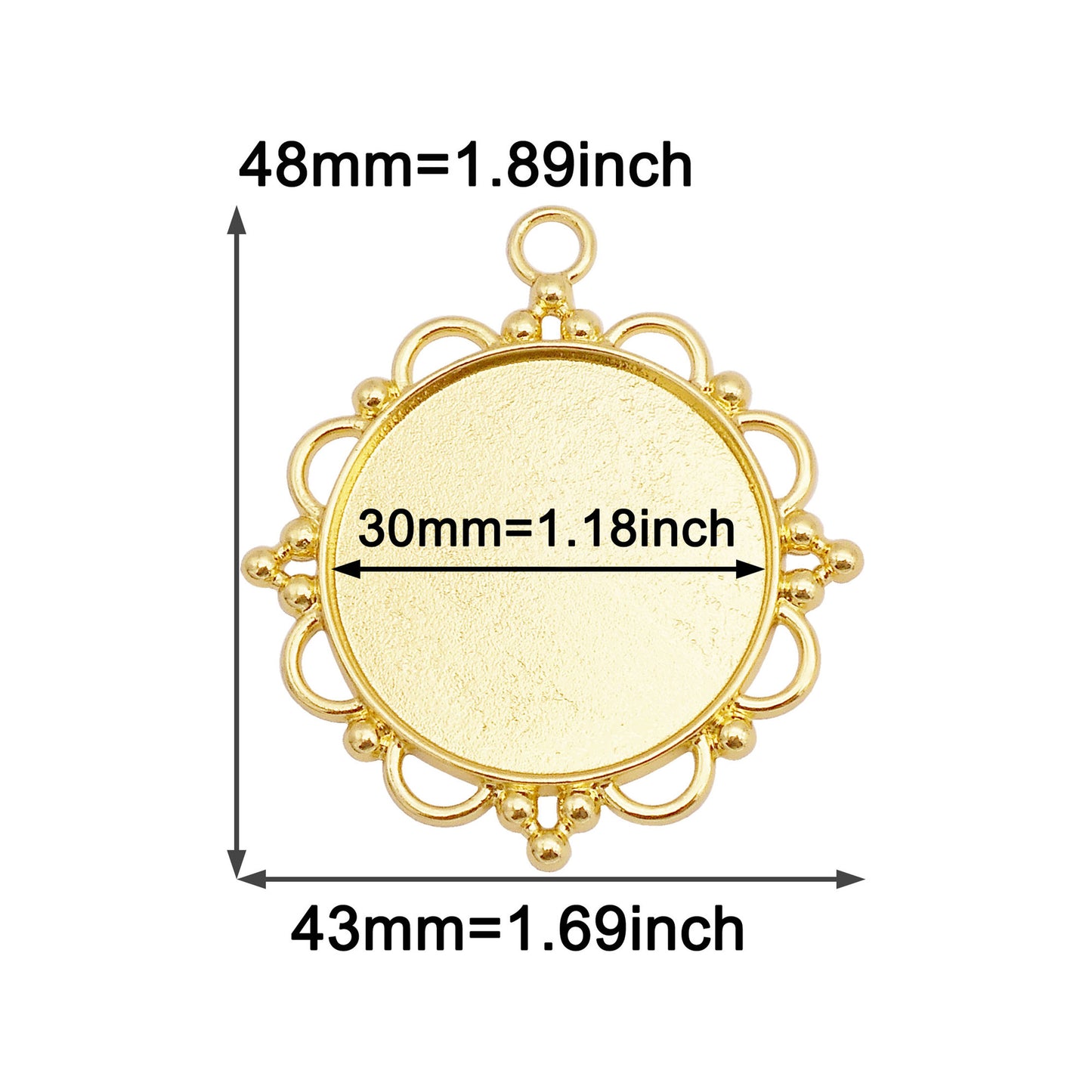 2pcs Alloy Bezel Setting Photos Cabochons Pendant Tray Round & Oval Frame Key Design Charm for Jewelry Necklace Bracelet Making DIY Crafts Decor