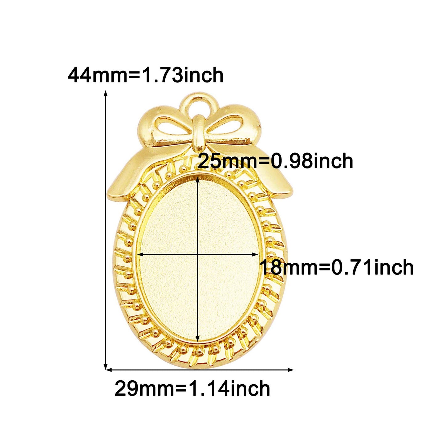 2pcs Alloy Bezel Setting Photos Cabochons Pendant Tray Round & Oval Frame Key Design Charm for Jewelry Necklace Bracelet Making DIY Crafts Decor