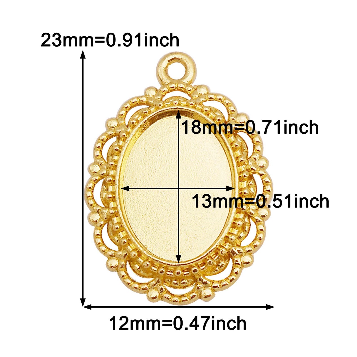 2pcs Alloy Bezel Setting Photos Cabochons Pendant Tray Round & Oval Frame Key Design Charm for Jewelry Necklace Bracelet Making DIY Crafts Decor