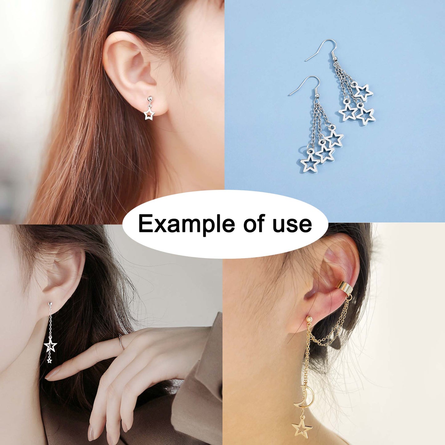 50Pcs Alloy Mini Star Charm Retro Hollowed Pentagram Design DIY Jewelry Making Supplies Necklace Bracelet Earrings Pendant Accessory 10x12mm
