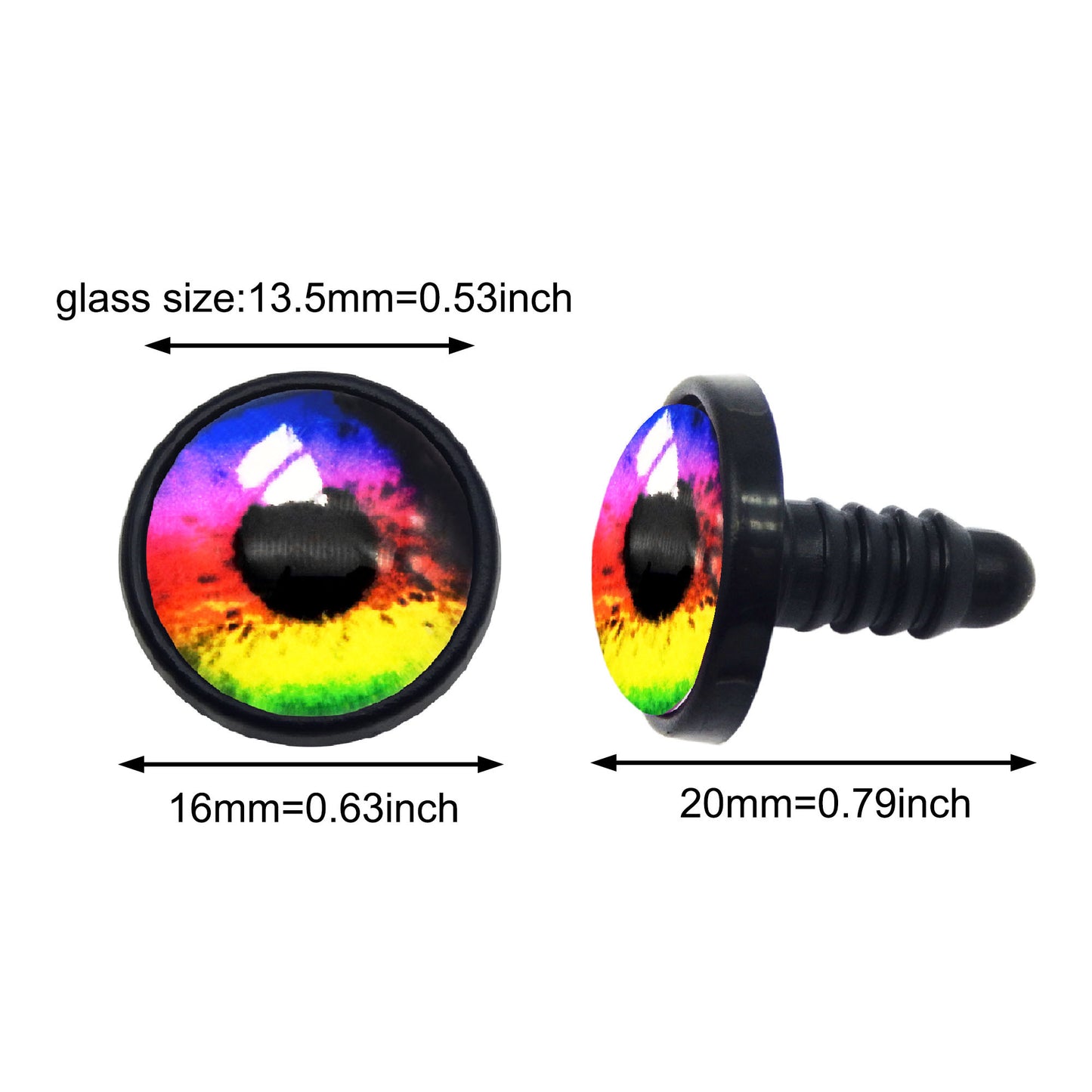 5-10 Pairs Glass Eye Cabochons with Washer Vertical & Round Pupil Safety Eye Animal Toy Dragon Eye for Doll Making, DIY Crafts Decor