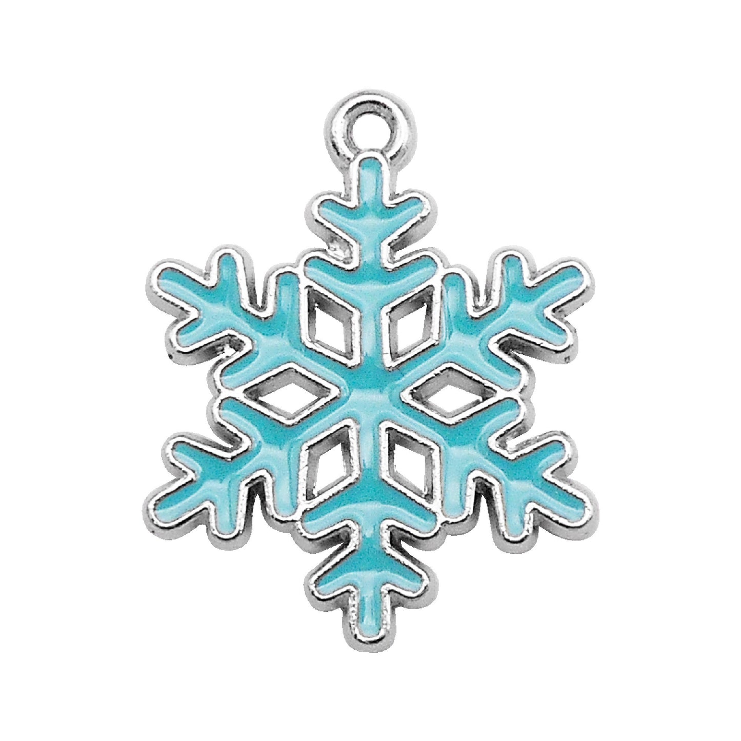 8Pcs Quality Plated Christmas Snowflake Charm Pendant Metal Material Jewelry Accessories for Necklace Bracelet Earrings Making DIY Craft Decor 19x24mm