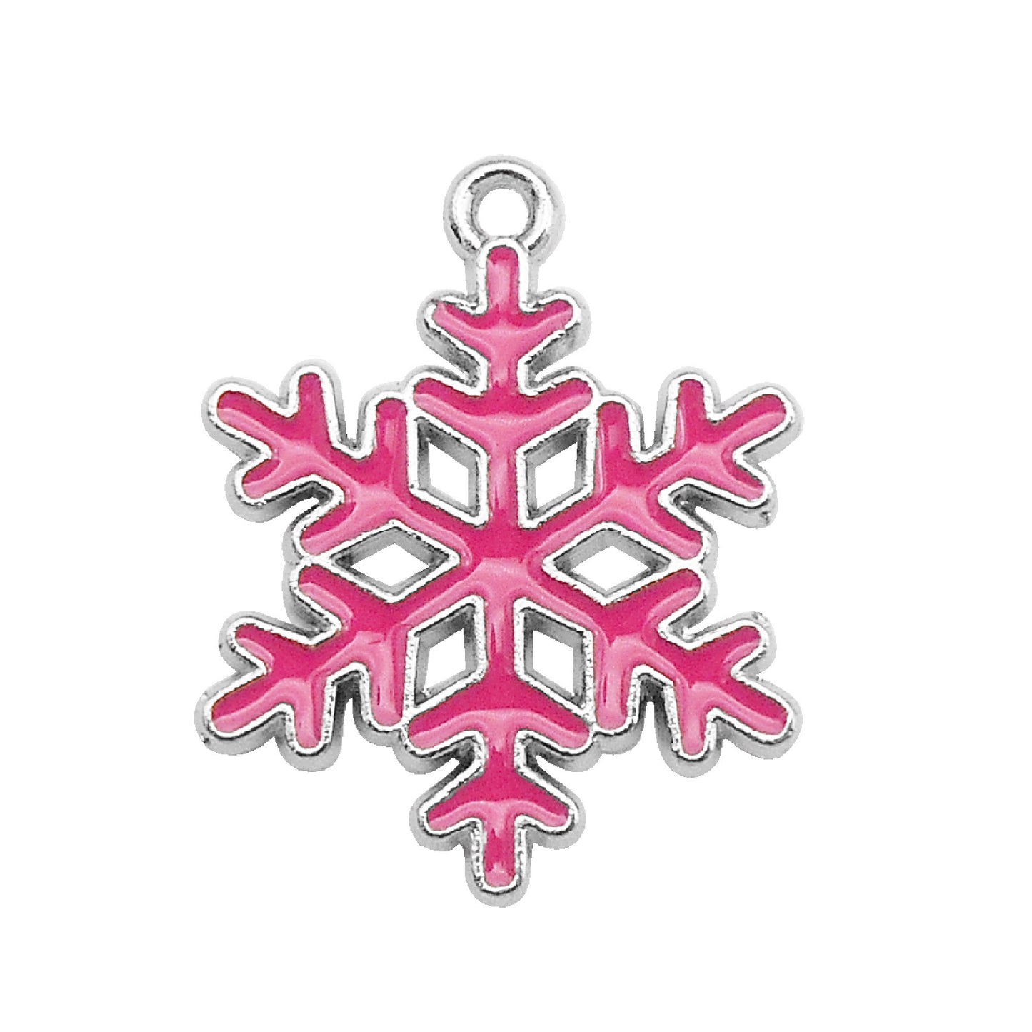 8Pcs Quality Plated Christmas Snowflake Charm Pendant Metal Material Jewelry Accessories for Necklace Bracelet Earrings Making DIY Craft Decor 19x24mm