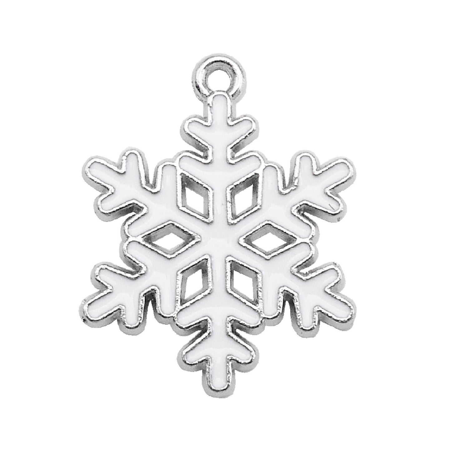 8Pcs Quality Plated Christmas Snowflake Charm Pendant Metal Material Jewelry Accessories for Necklace Bracelet Earrings Making DIY Craft Decor 19x24mm