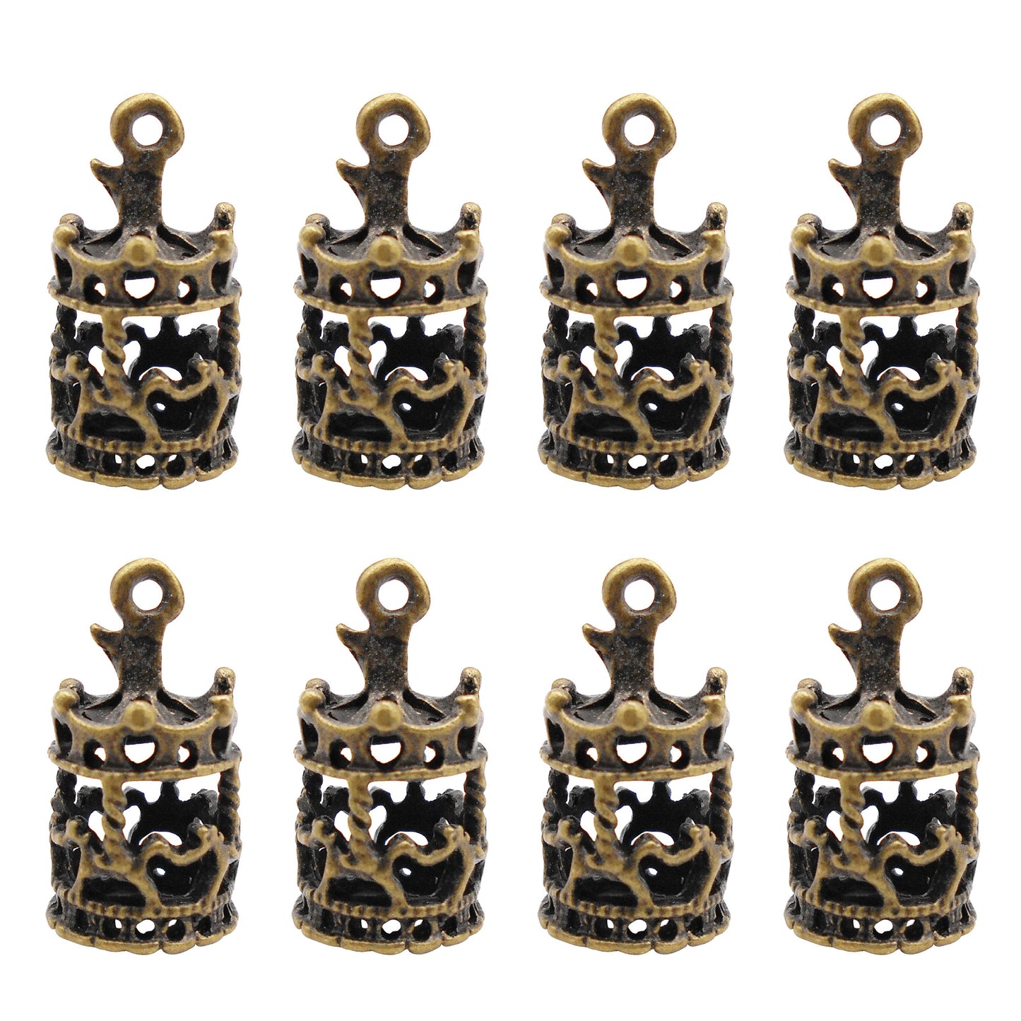 10Pcs Vintage Carousel Charm Alloy Pendant for Jewelry Drop Earrings Bracelet Necklace Making DIY Crafts Supplies