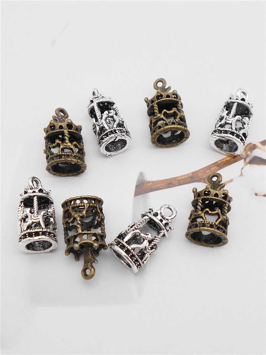 10Pcs Vintage Carousel Charm Alloy Pendant for Jewelry Drop Earrings Bracelet Necklace Making DIY Crafts Supplies