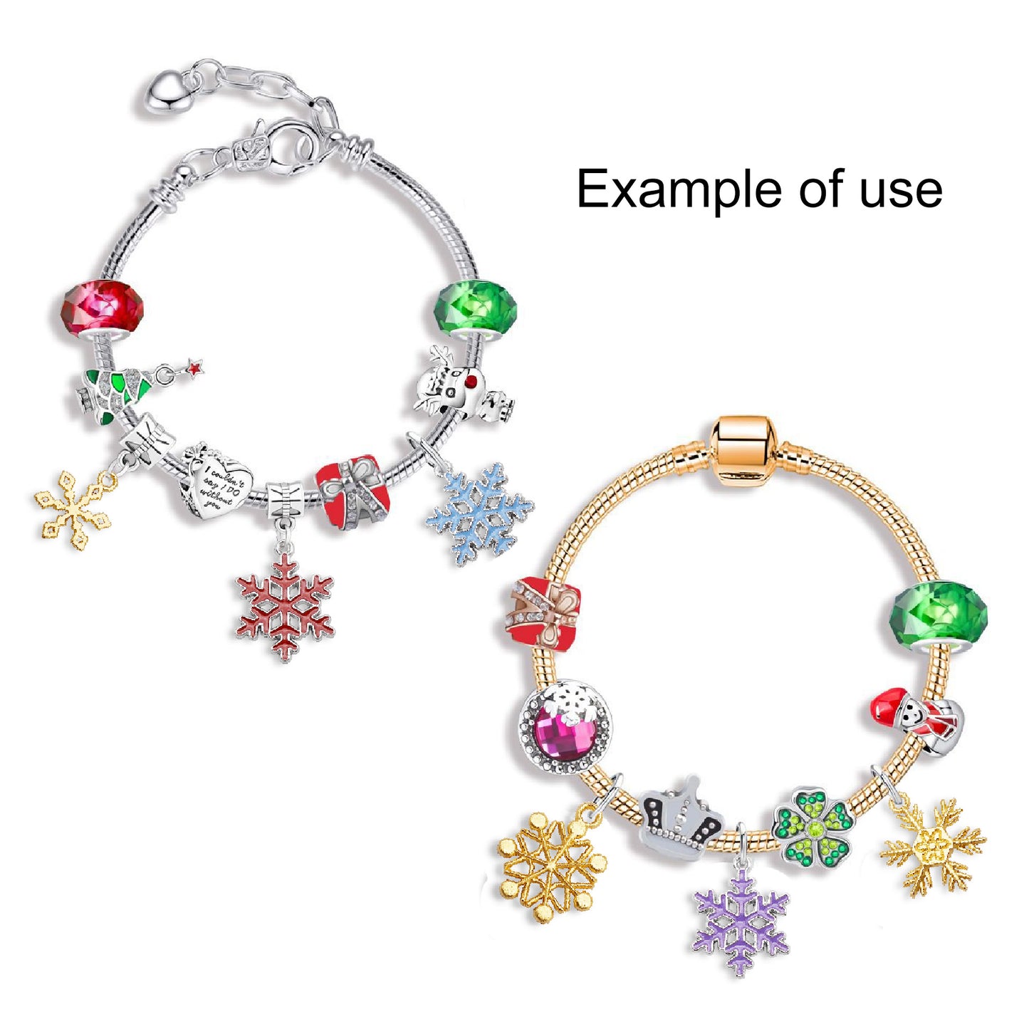 50g One Pack of Alloy Snowflake Charm Enamel Christmas Snowflake Pendant for DIY Jewelry Making Crafts Keychain Phone Chain Decor