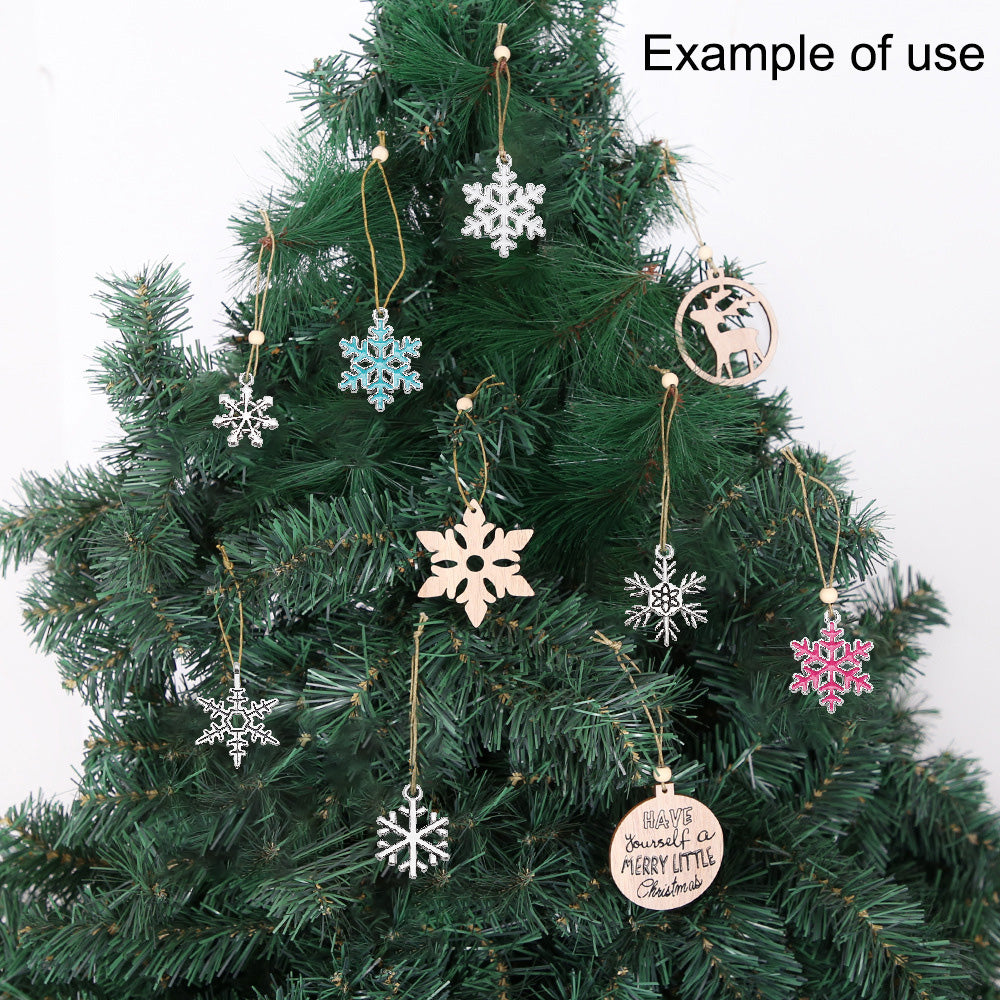 50g One Pack of Alloy Snowflake Charm Enamel Christmas Snowflake Pendant for DIY Jewelry Making Crafts Keychain Phone Chain Decor
