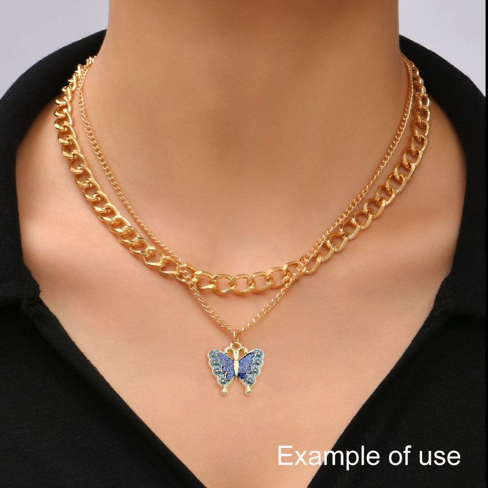 8Pcs Quality Plated Alloy Butterfly Charm 18x17mm Sparkling Enamel Insect Pendant for Jewelry Necklace Bracelet Making DIY Crafts Keychain Decor