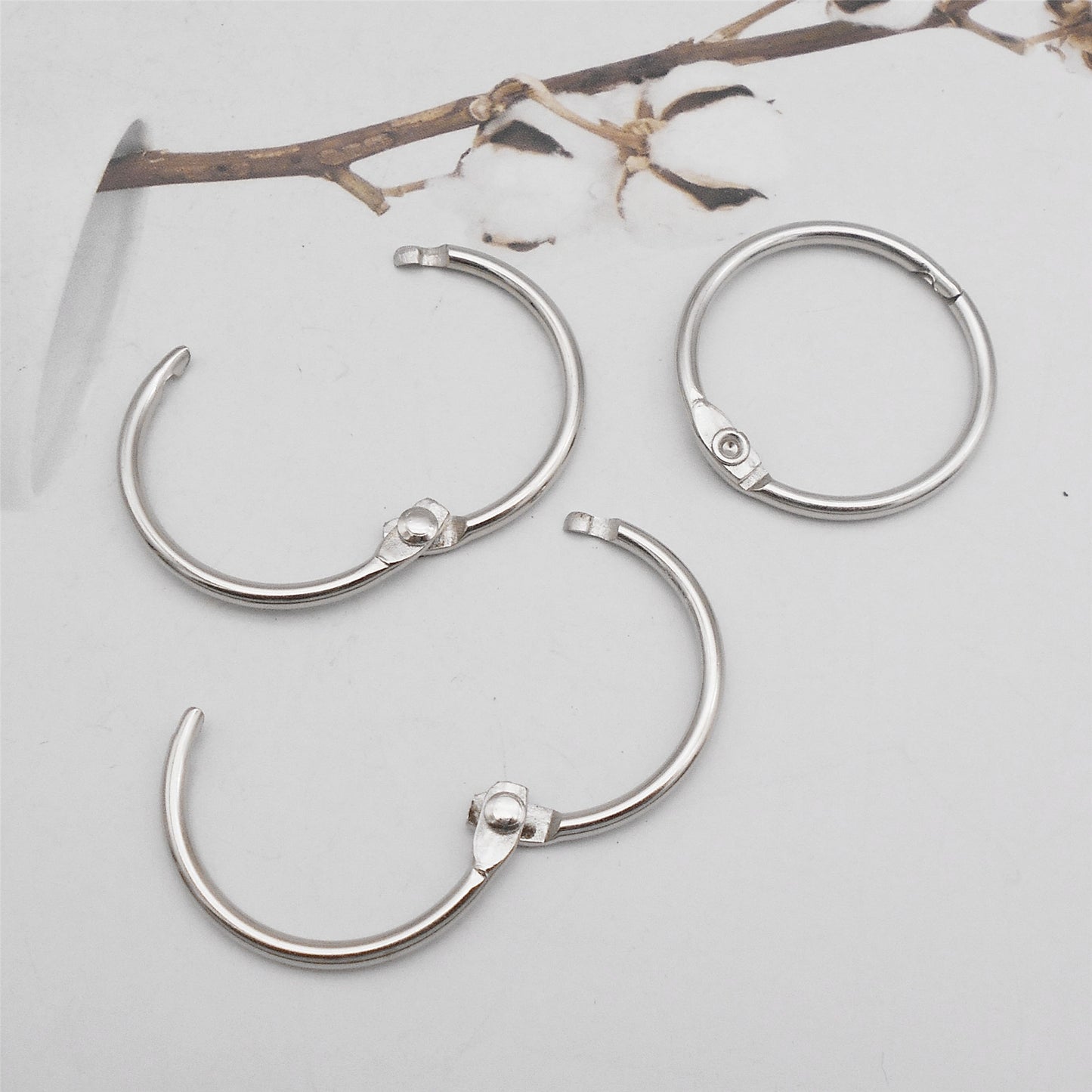 10Pcs Metal Book Binder Ring Silver Color Photo Album Rings 25/30mm Openable Split Rings for DIY Book Scrapbook Notebook