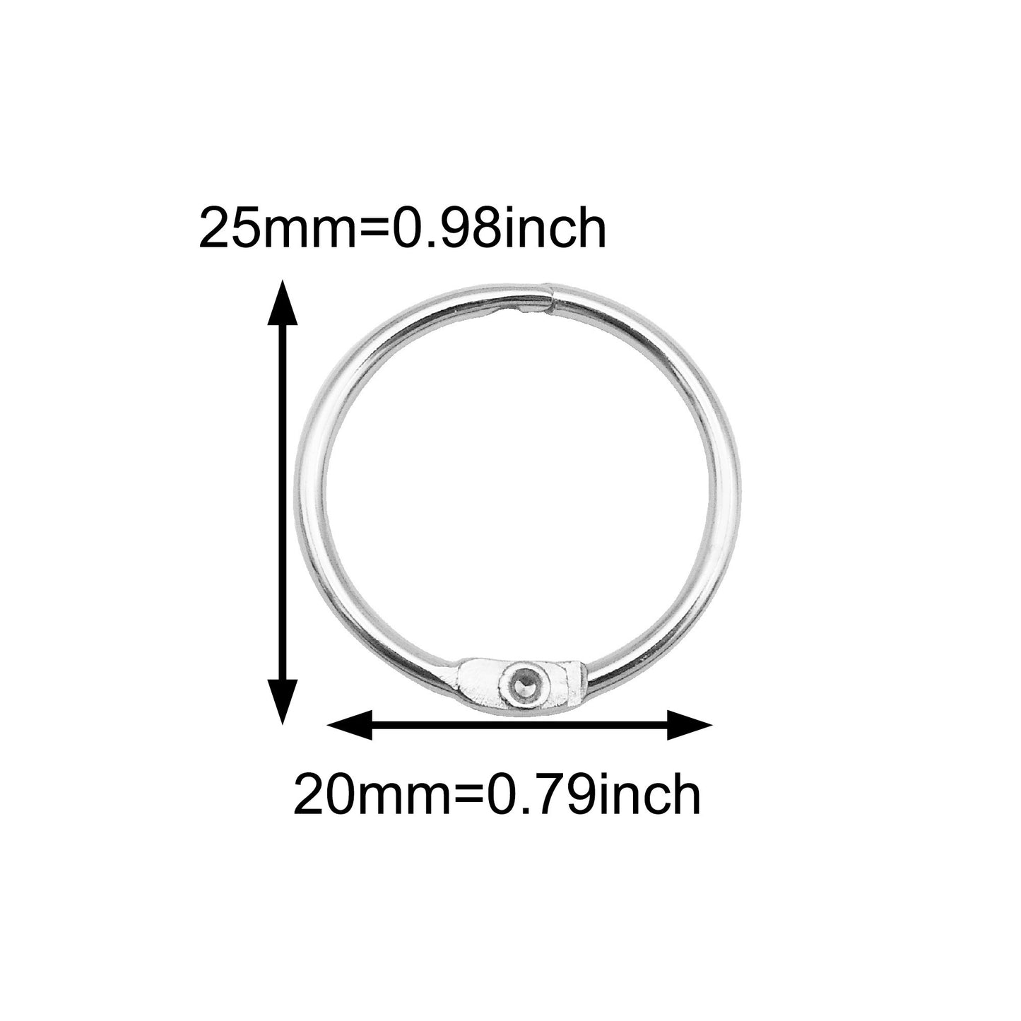 10Pcs Metal Book Binder Ring Silver Color Photo Album Rings 25/30mm Openable Split Rings for DIY Book Scrapbook Notebook