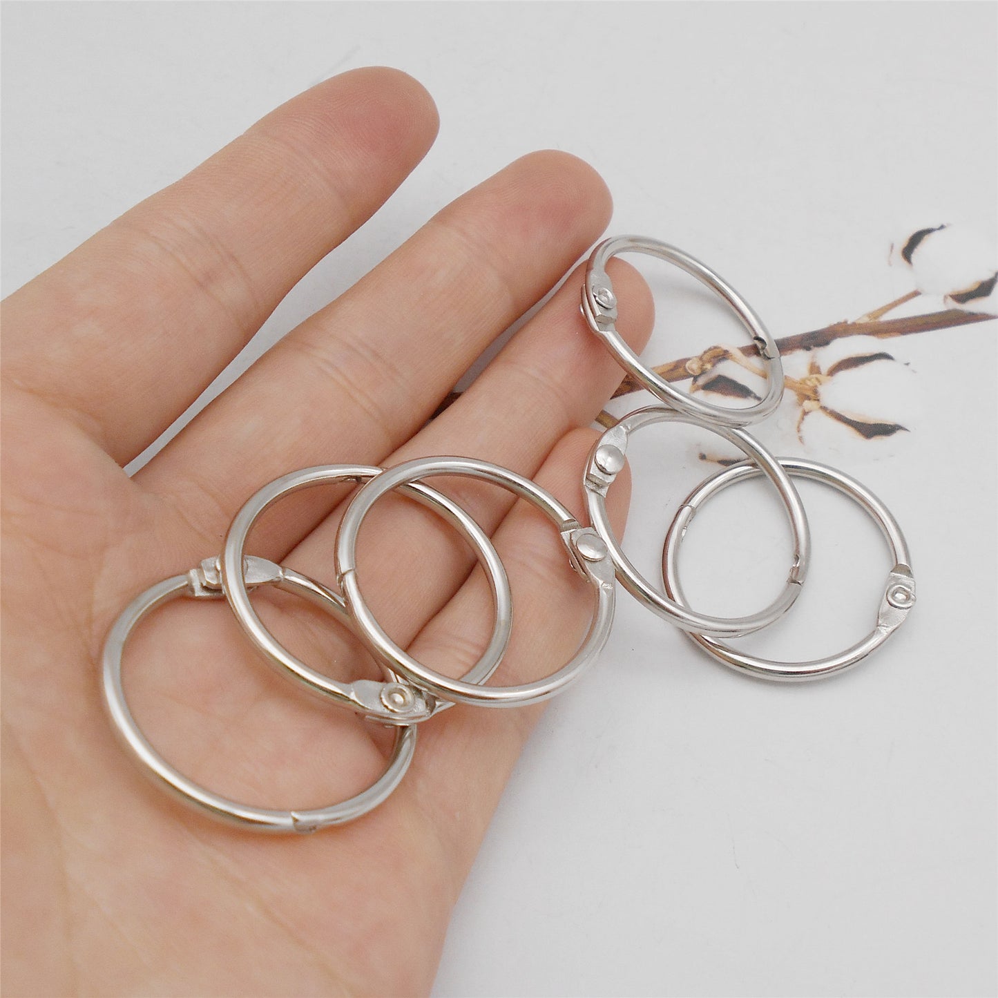 10Pcs Metal Book Binder Ring Silver Color Photo Album Rings 25/30mm Openable Split Rings for DIY Book Scrapbook Notebook