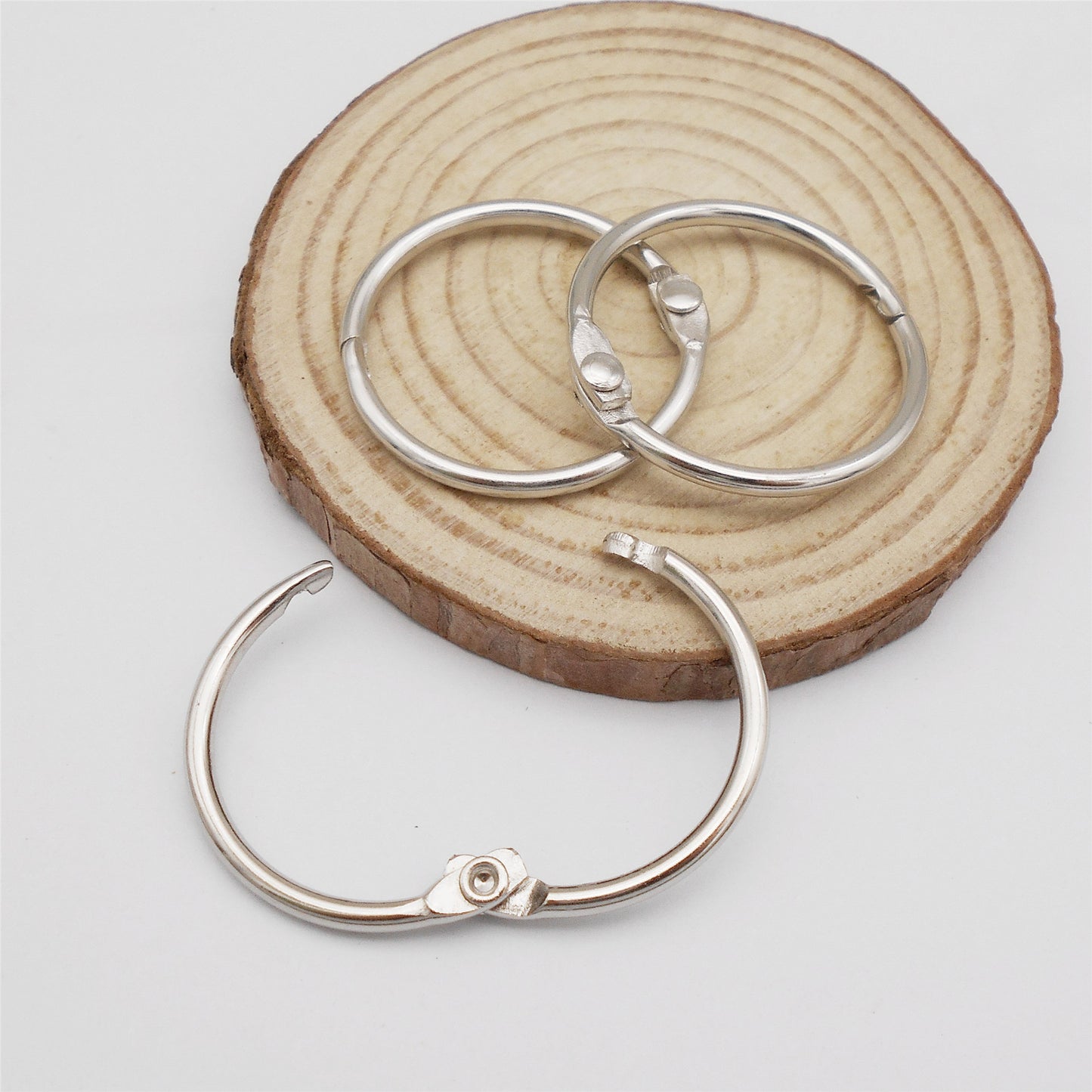 10Pcs Metal Book Binder Ring Silver Color Photo Album Rings 25/30mm Openable Split Rings for DIY Book Scrapbook Notebook