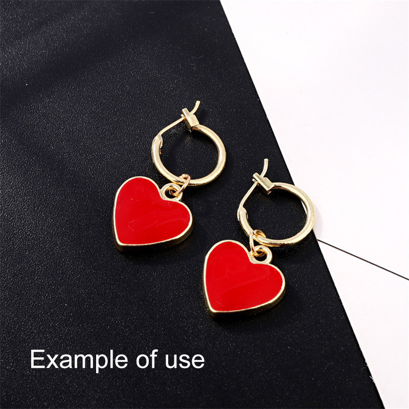 18Pcs Alloy Enamel Heart Charm Pendant DIY Jewelry Accessories for Necklace Bracelet Earrings Making Craft Phone Chain Key Chain Decor