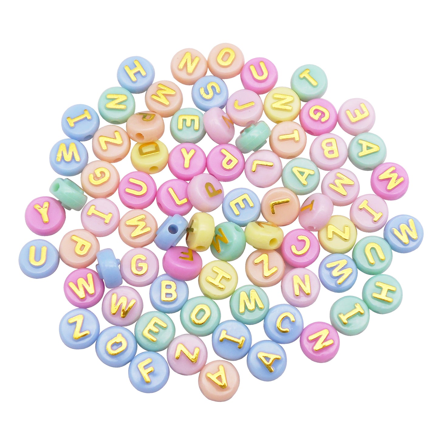 100Pcs Alphabet Letter Beads Round Acrylic Spacer Beads DIY Jewelry Beads for Necklace Bracelet Making Crafts Phone Chain Key Chain Decor