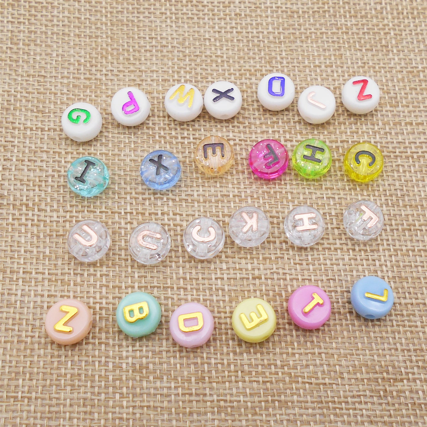 100Pcs Alphabet Letter Beads Round Acrylic Spacer Beads DIY Jewelry Beads for Necklace Bracelet Making Crafts Phone Chain Key Chain Decor