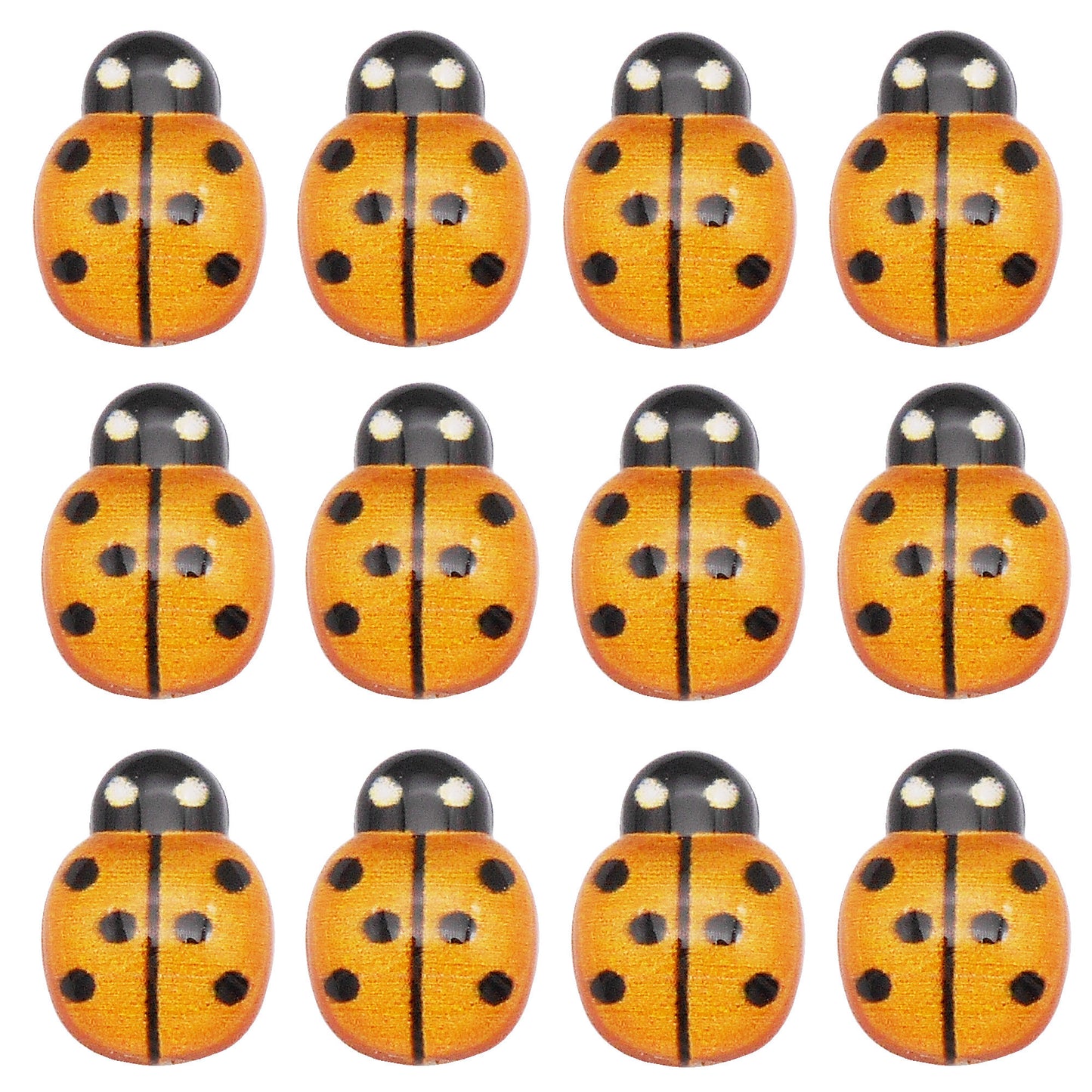 50Pcs Cartoon Beetle Cabochons 13x9mm Resin Insect Ladybug Embellishment for Jewelry Making, Hairpin Phone Case Decor