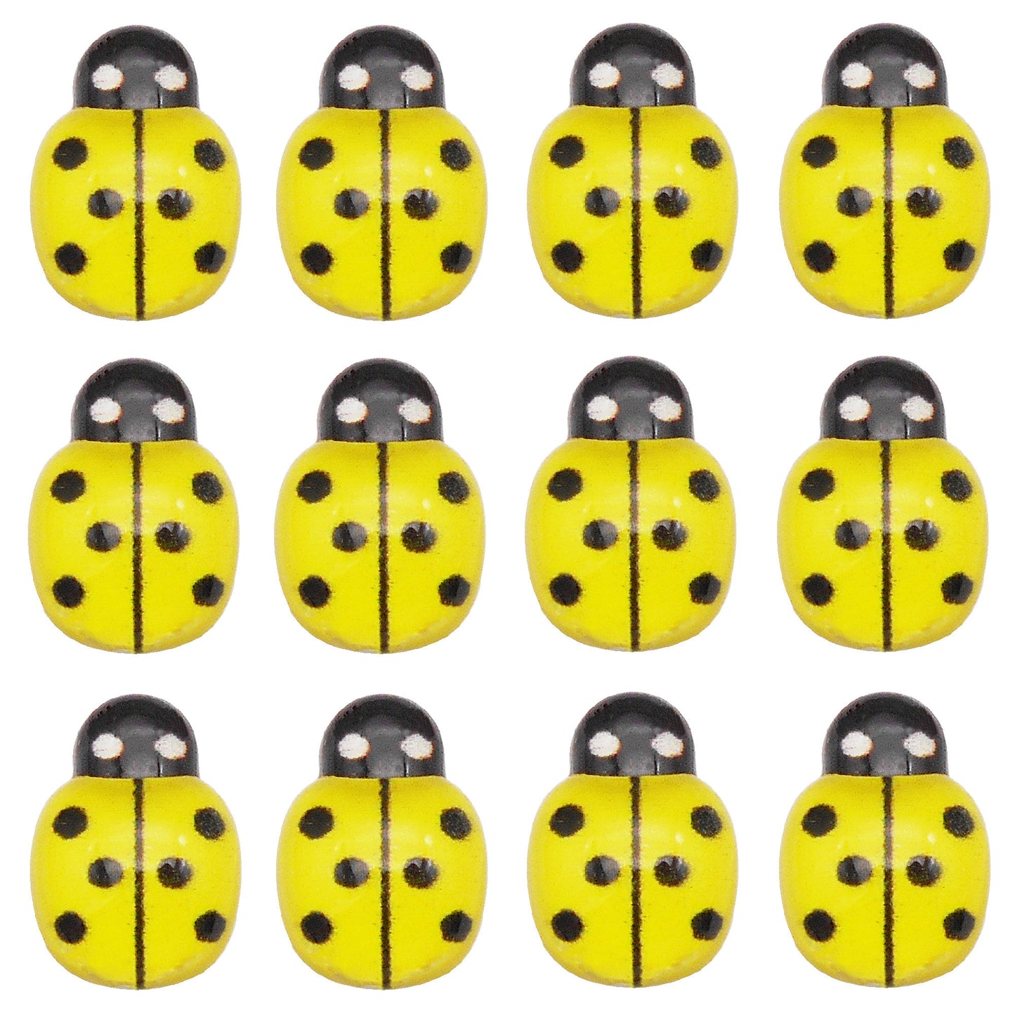 50Pcs Cartoon Beetle Cabochons 13x9mm Resin Insect Ladybug Embellishment for Jewelry Making, Hairpin Phone Case Decor