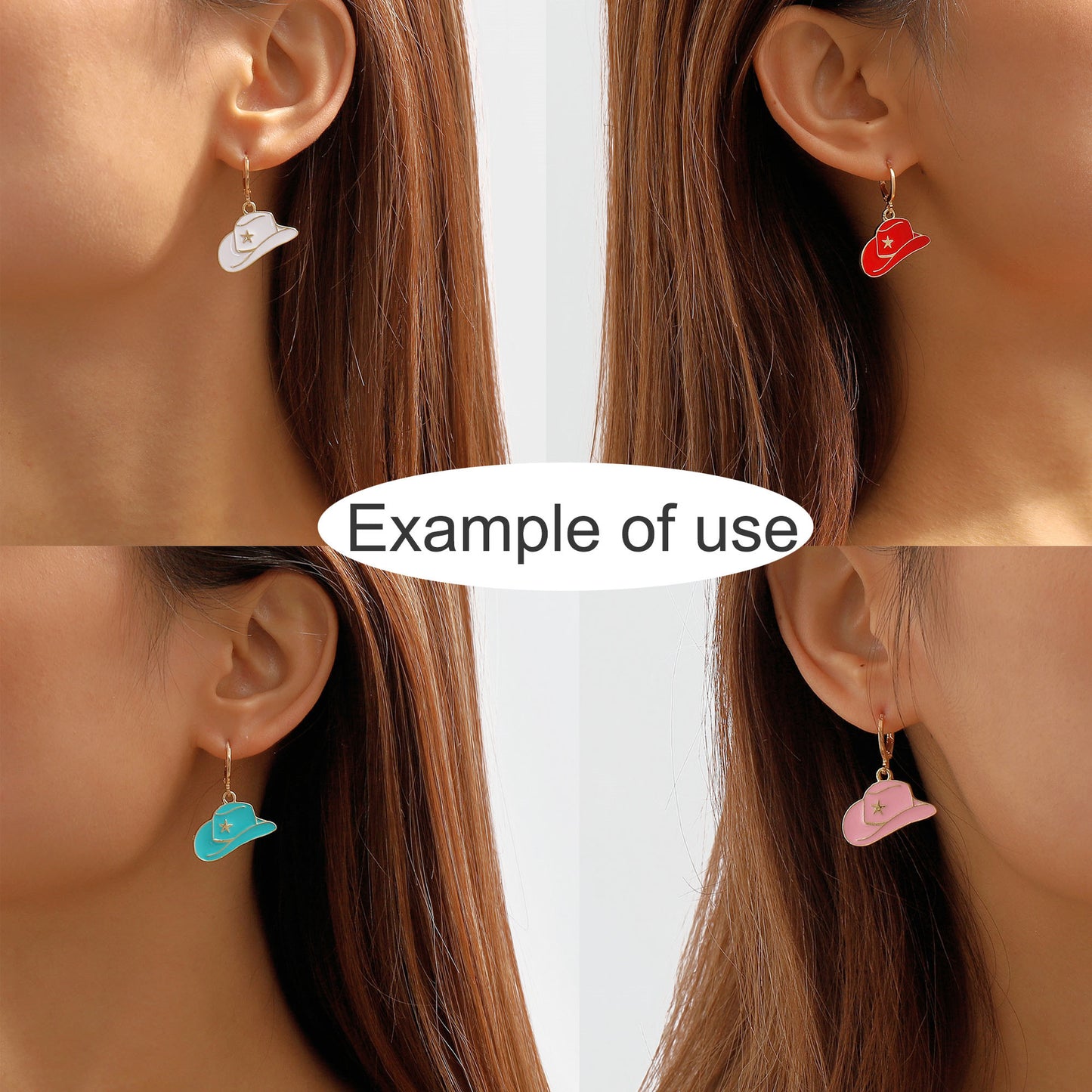 6Pcs Enamel Hat Charm 16x24mm Cowboy Hat Design Alloy Pendant DIY Jewelry Accessory for Necklace Bracelet Earrings Craft Decor