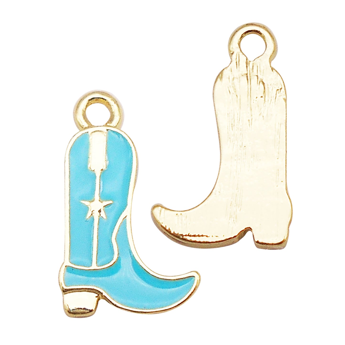 6Pcs Cowboy Boot Charm 19x11mm Enamel Alloy Pendant for Jewelry Earrings Making DIY Keychain Phone Chain Craft Decor