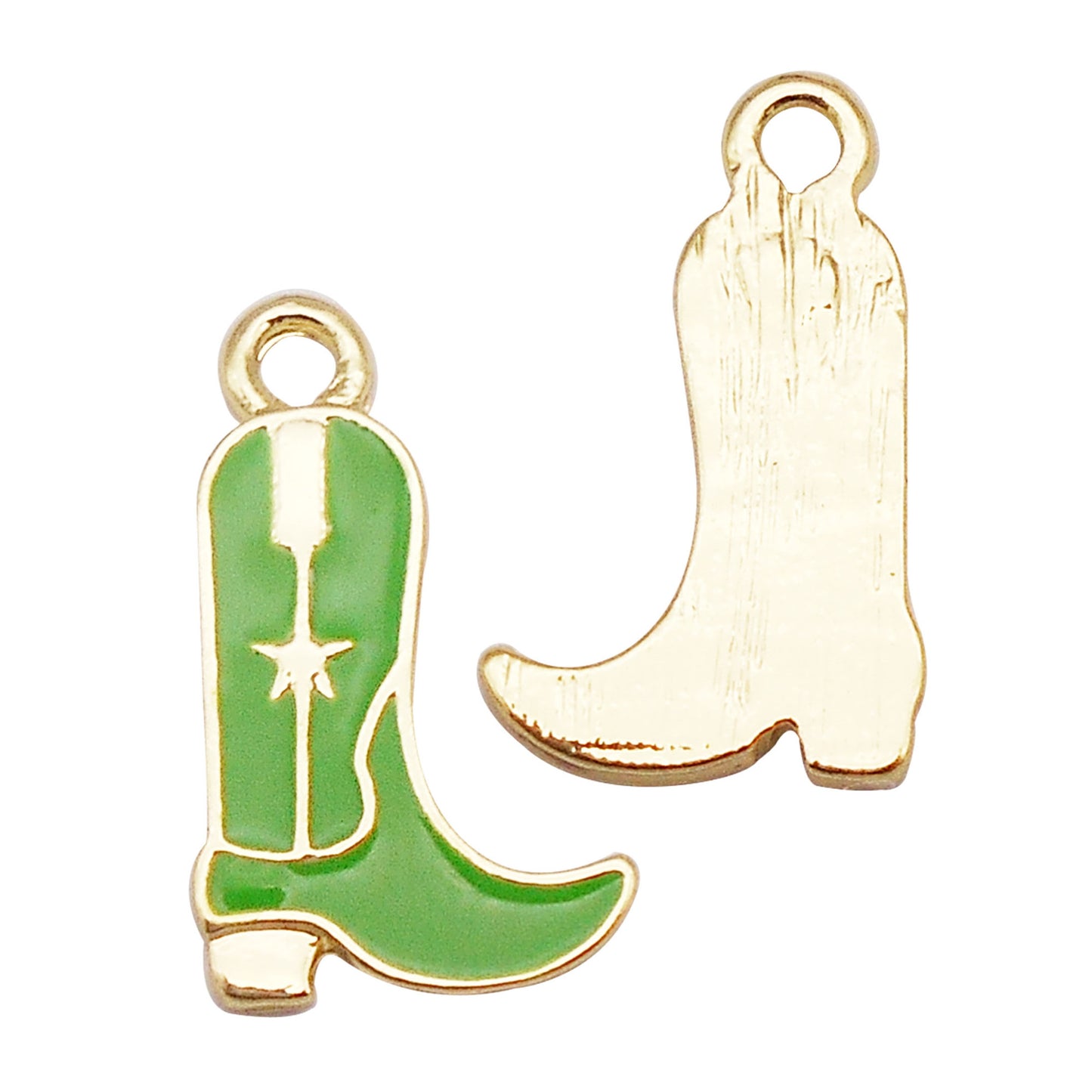 6Pcs Cowboy Boot Charm 19x11mm Enamel Alloy Pendant for Jewelry Earrings Making DIY Keychain Phone Chain Craft Decor