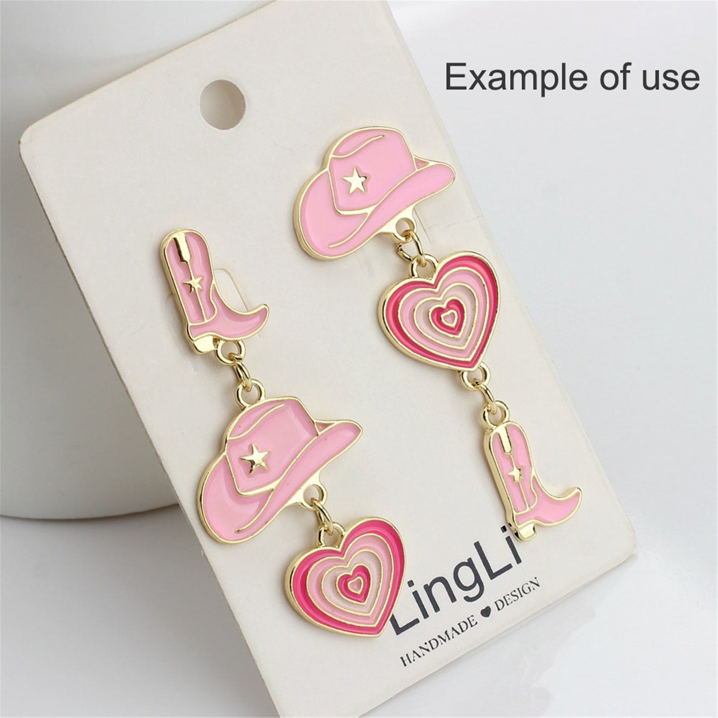 6Pcs Cowboy Boot Charm 19x11mm Enamel Alloy Pendant for Jewelry Earrings Making DIY Keychain Phone Chain Craft Decor