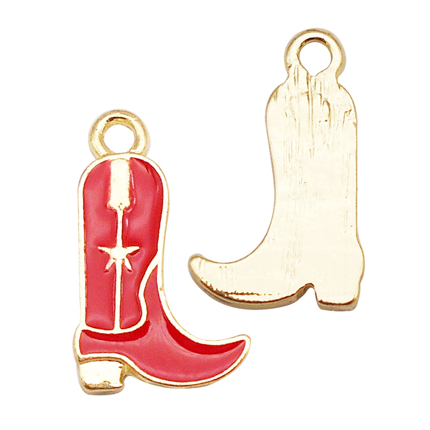 6Pcs Cowboy Boot Charm 19x11mm Enamel Alloy Pendant for Jewelry Earrings Making DIY Keychain Phone Chain Craft Decor