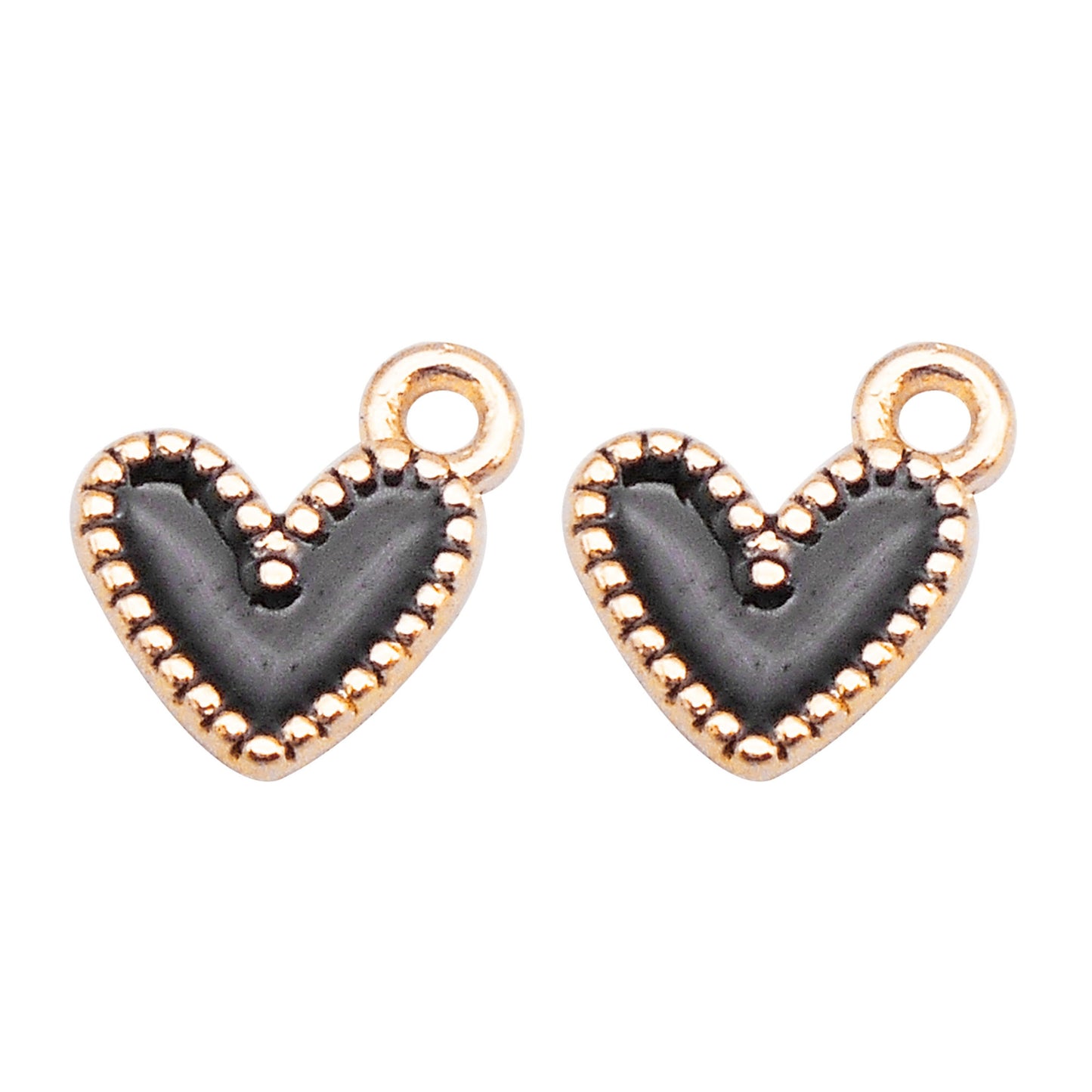 12Pcs Minimalist Heart Charm Enamel Alloy Pendant for Jewelry Necklace Earrings Making DIY Crafts Decor 9x9mm