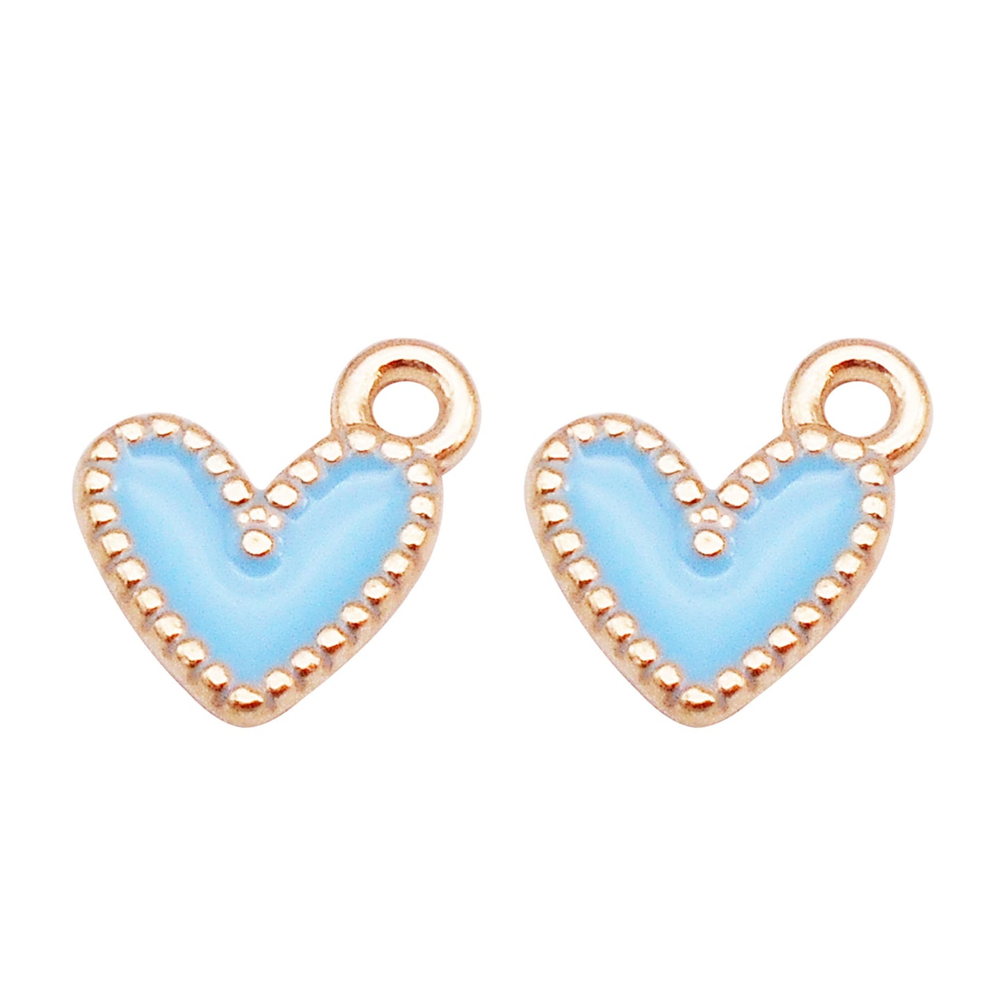 12Pcs Minimalist Heart Charm Enamel Alloy Pendant for Jewelry Necklace Earrings Making DIY Crafts Decor 9x9mm