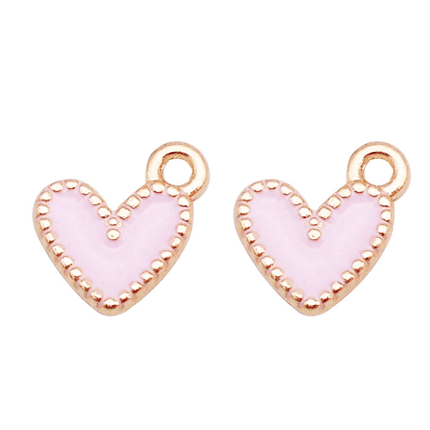 12Pcs Minimalist Heart Charm Enamel Alloy Pendant for Jewelry Necklace Earrings Making DIY Crafts Decor 9x9mm