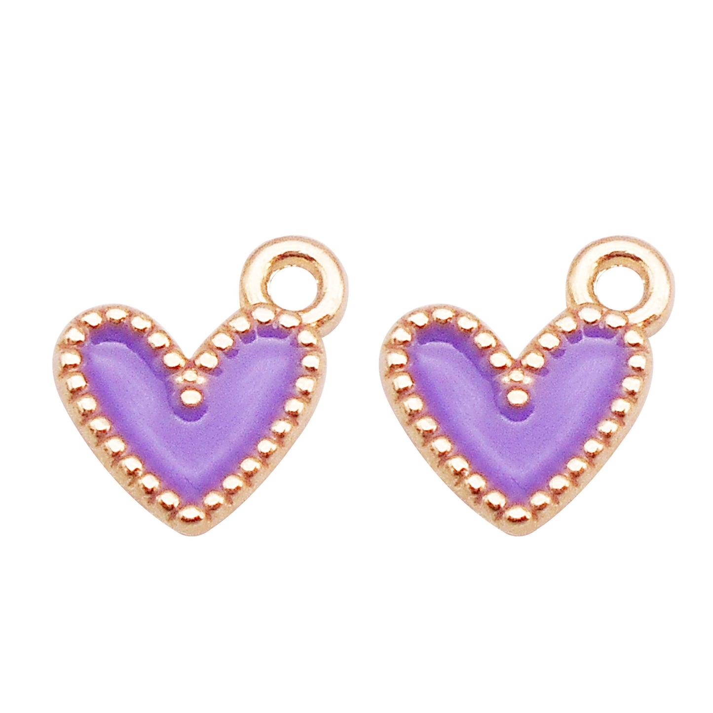 12Pcs Minimalist Heart Charm Enamel Alloy Pendant for Jewelry Necklace Earrings Making DIY Crafts Decor 9x9mm