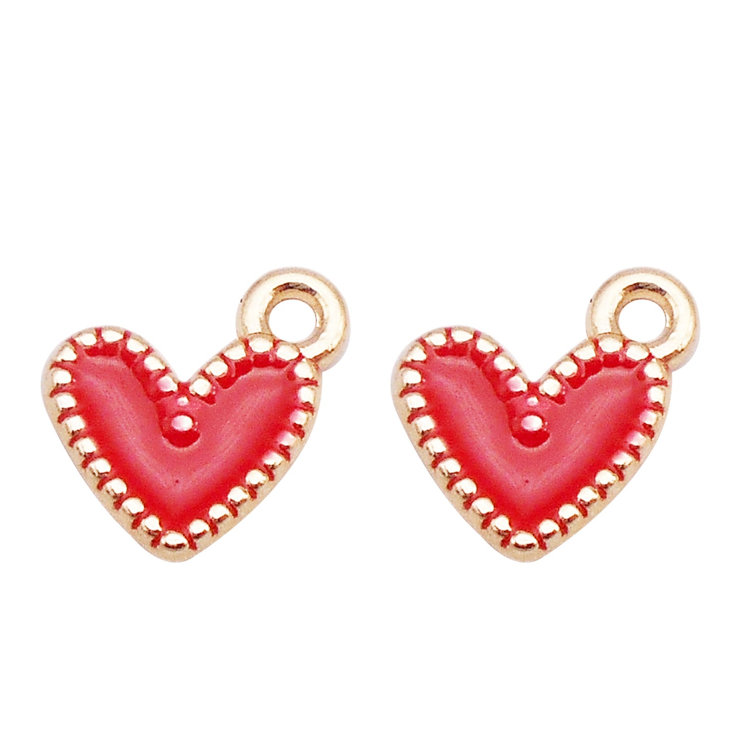 12Pcs Minimalist Heart Charm Enamel Alloy Pendant for Jewelry Necklace Earrings Making DIY Crafts Decor 9x9mm