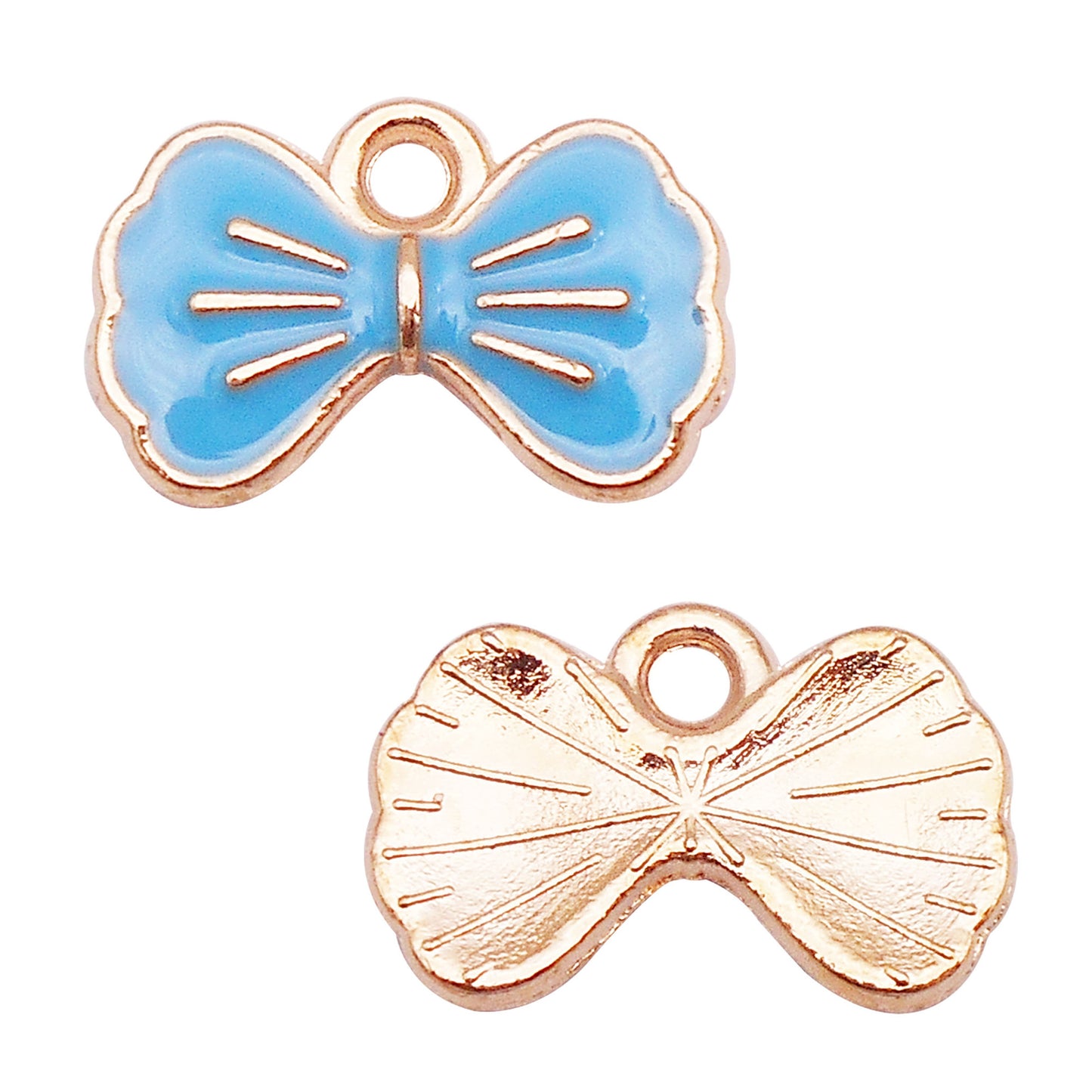 12Pcs Enamel Bow Charm Alloy 10x15mm Bowknot Pendant DIY Jewelry Dangle Necklace Bracelet Earrings Making Accessory Crafts Decor