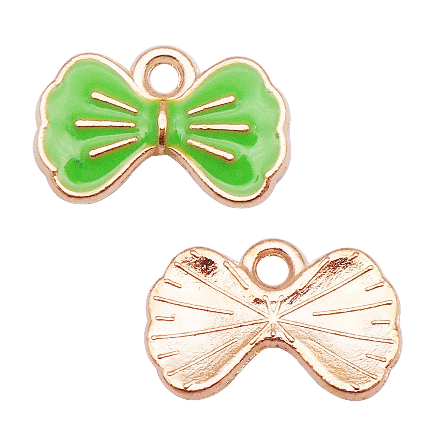12Pcs Enamel Bow Charm Alloy 10x15mm Bowknot Pendant DIY Jewelry Dangle Necklace Bracelet Earrings Making Accessory Crafts Decor