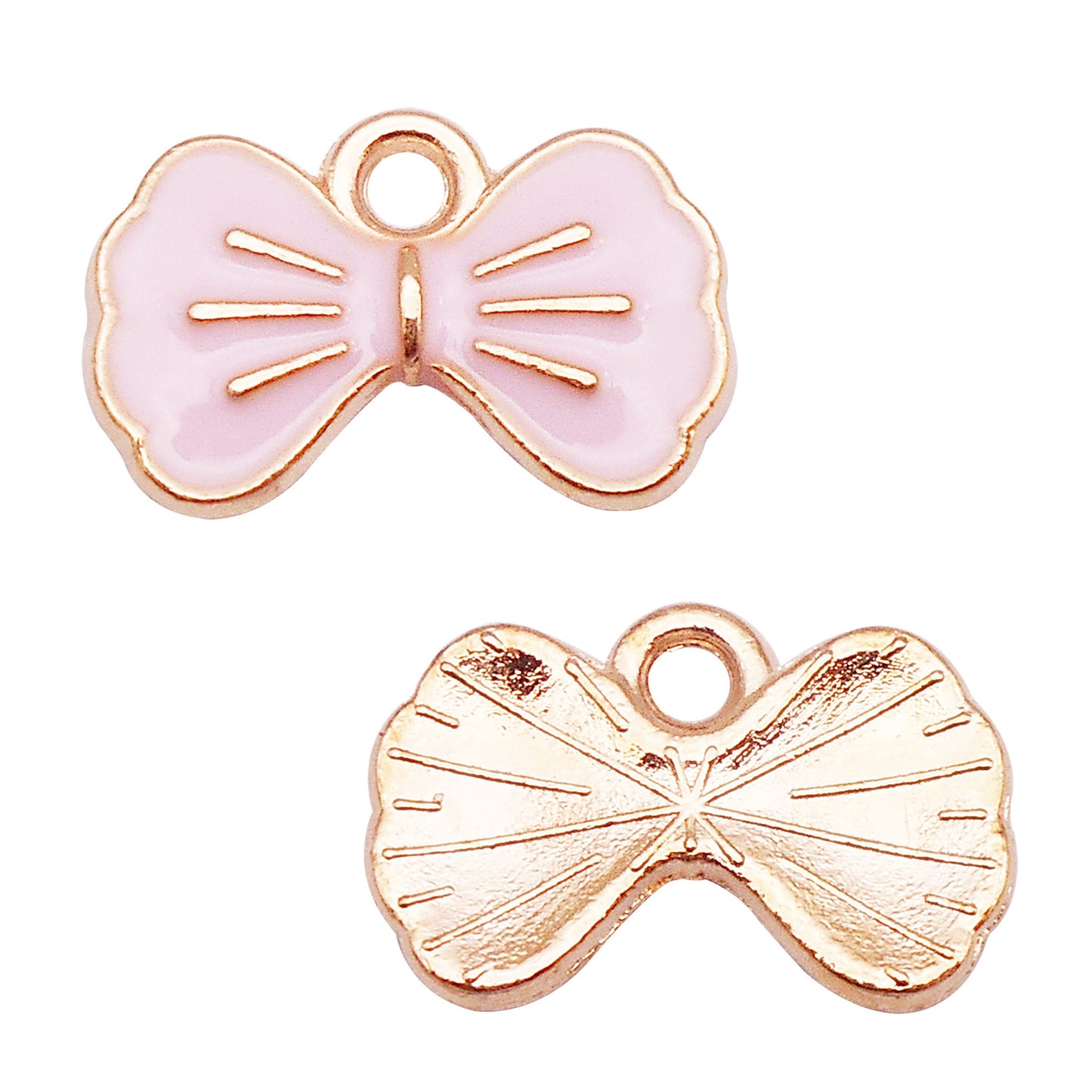 12Pcs Enamel Bow Charm Alloy 10x15mm Bowknot Pendant DIY Jewelry Dangle Necklace Bracelet Earrings Making Accessory Crafts Decor