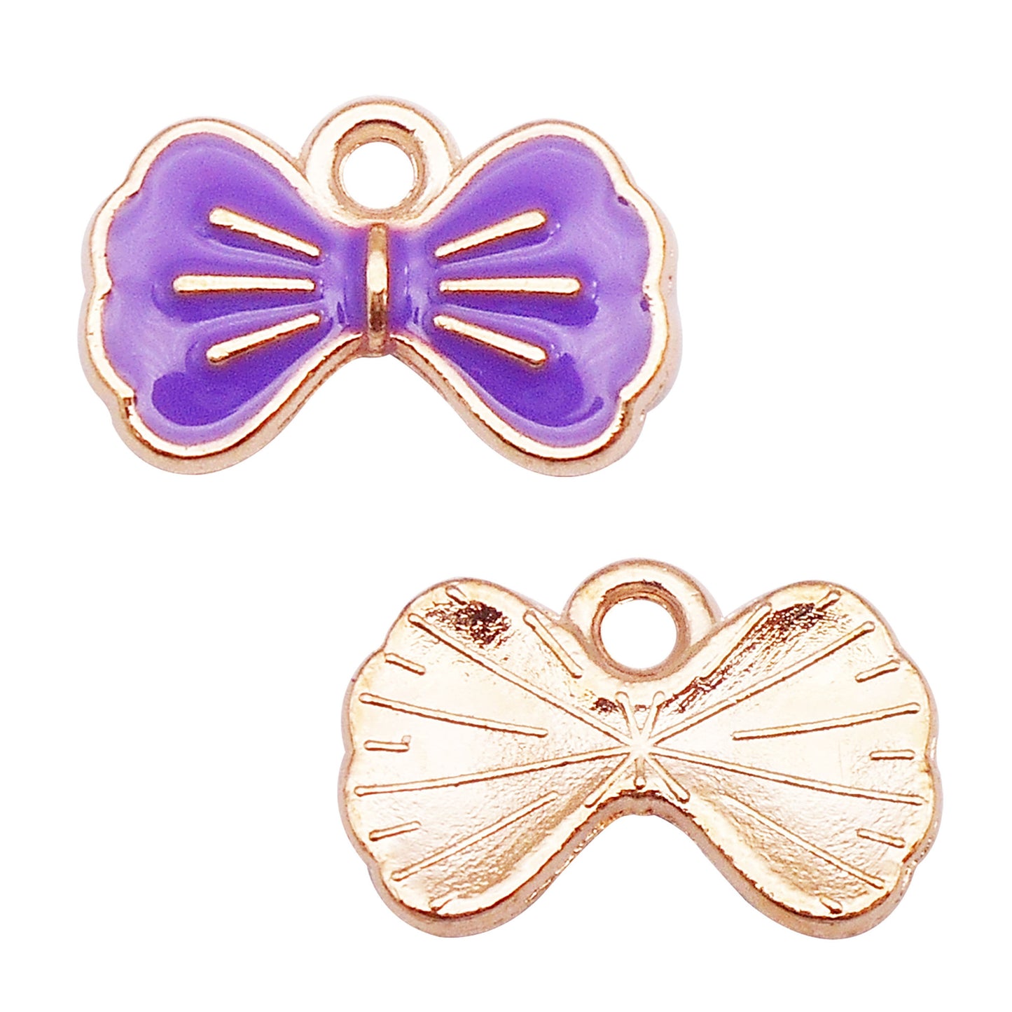 12Pcs Enamel Bow Charm Alloy 10x15mm Bowknot Pendant DIY Jewelry Dangle Necklace Bracelet Earrings Making Accessory Crafts Decor