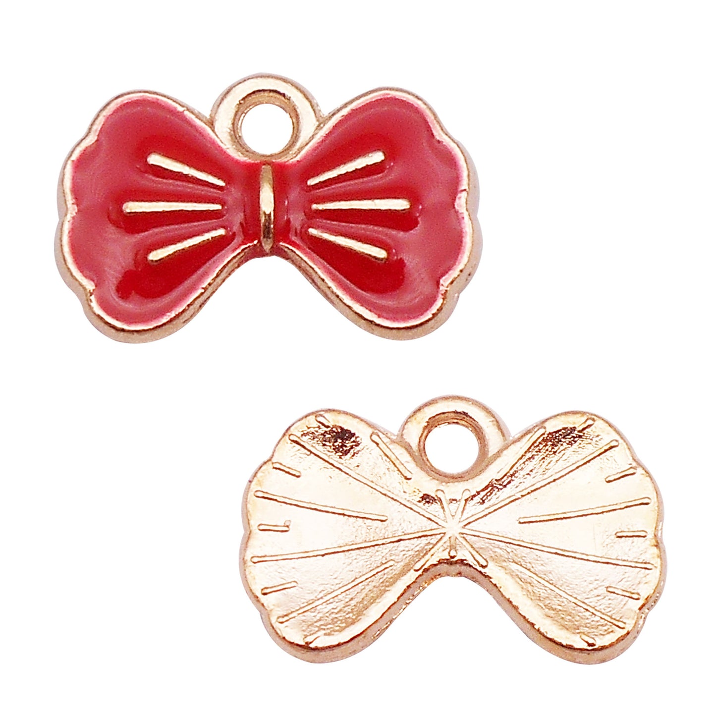 12Pcs Enamel Bow Charm Alloy 10x15mm Bowknot Pendant DIY Jewelry Dangle Necklace Bracelet Earrings Making Accessory Crafts Decor