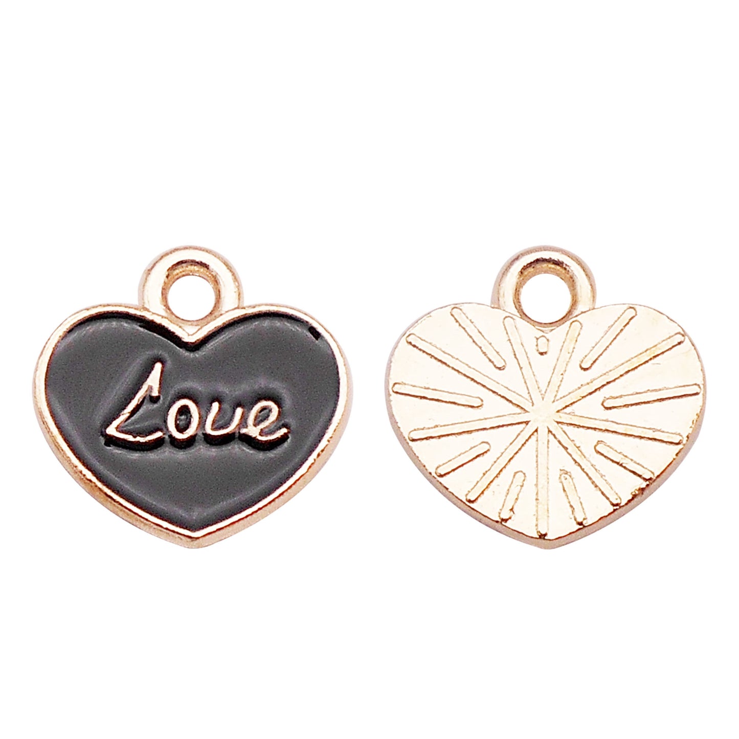 12Pcs Minimalist Heart Charm Enamel Alloy Pendant for Jewelry Necklace Earrings Making DIY Crafts Decor 9x9mm